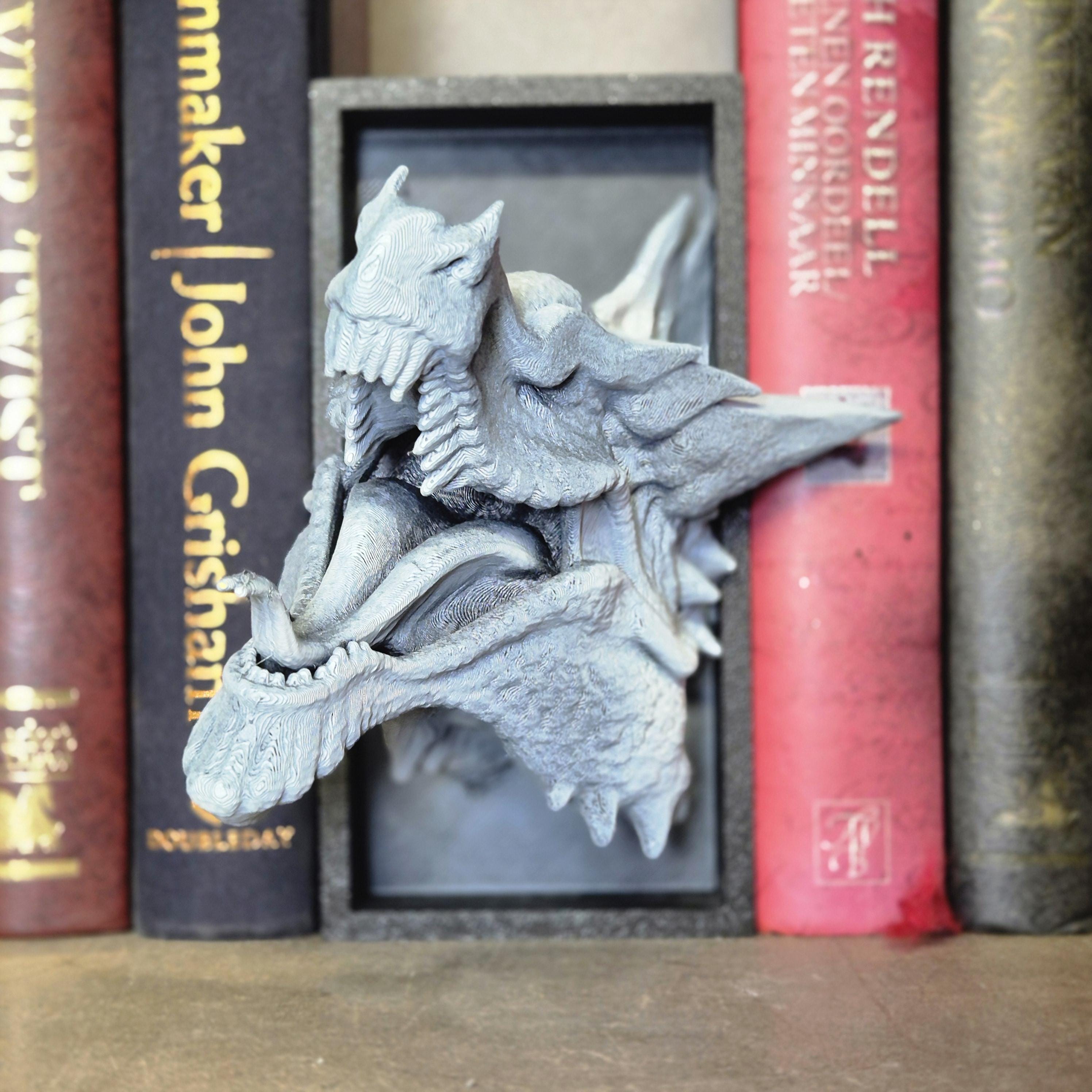 Magical Reading Nook white Dragon Sculpture - Fairy Tale Decor