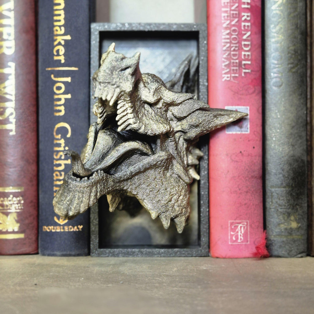 Magical Reading Nook white Dragon Sculpture - Fairy Tale Decor