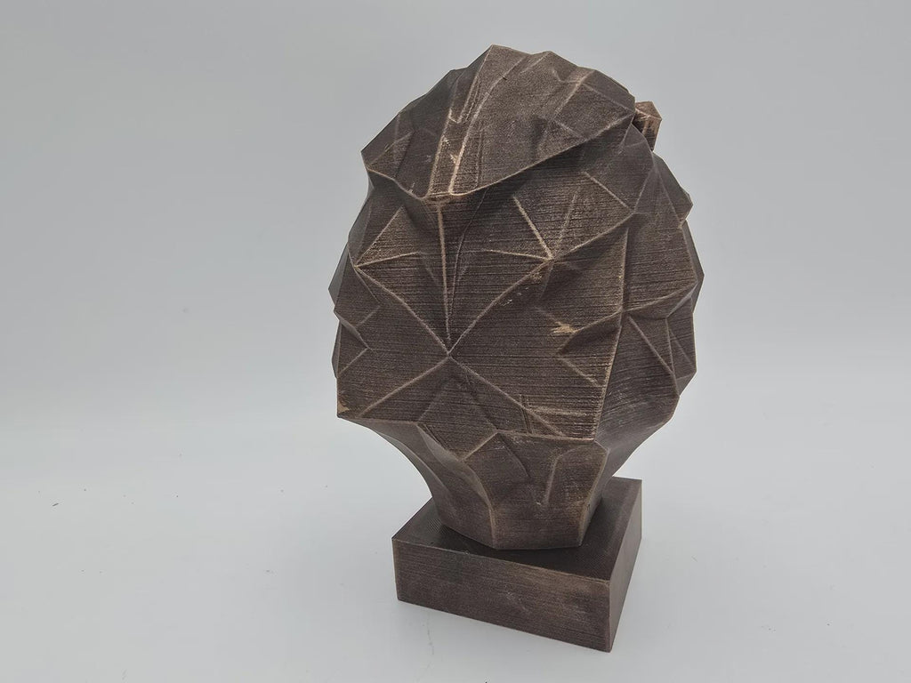 Bust of a lion wild life low poly statue - home decor lover gift for him her handpainted ornament