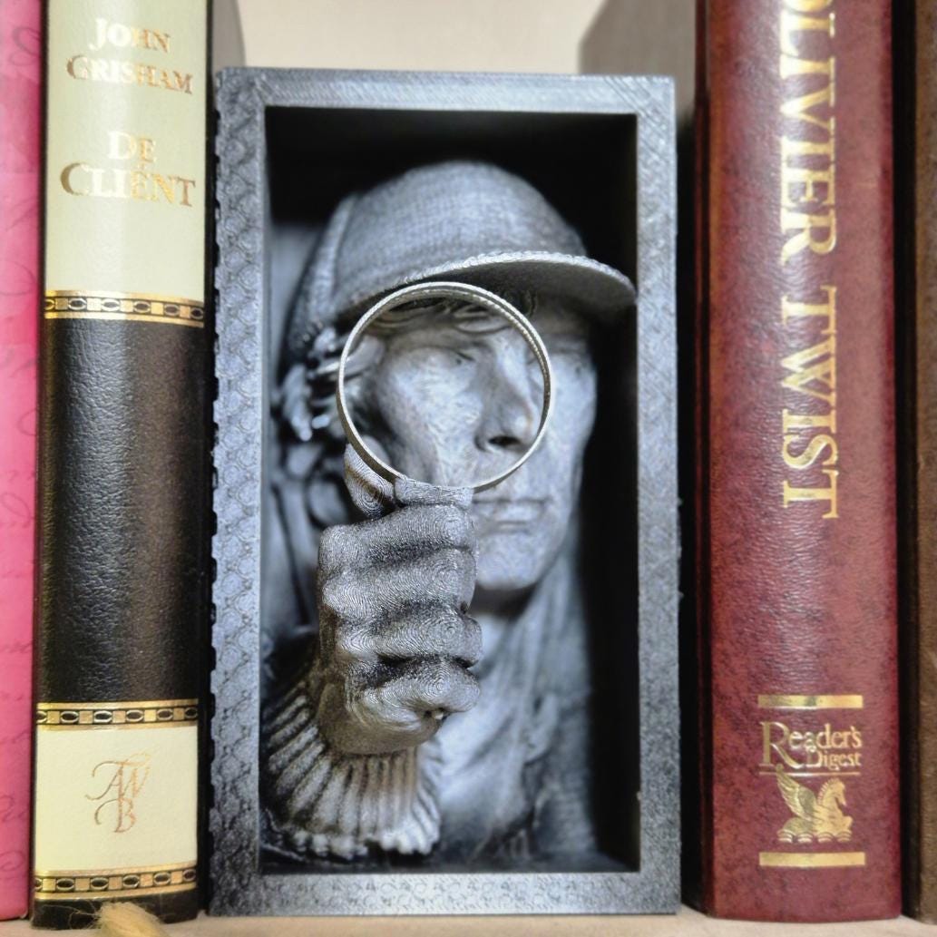 Sherlock Holmes Book Nook | Victorian Mystery Bookshelf Decor