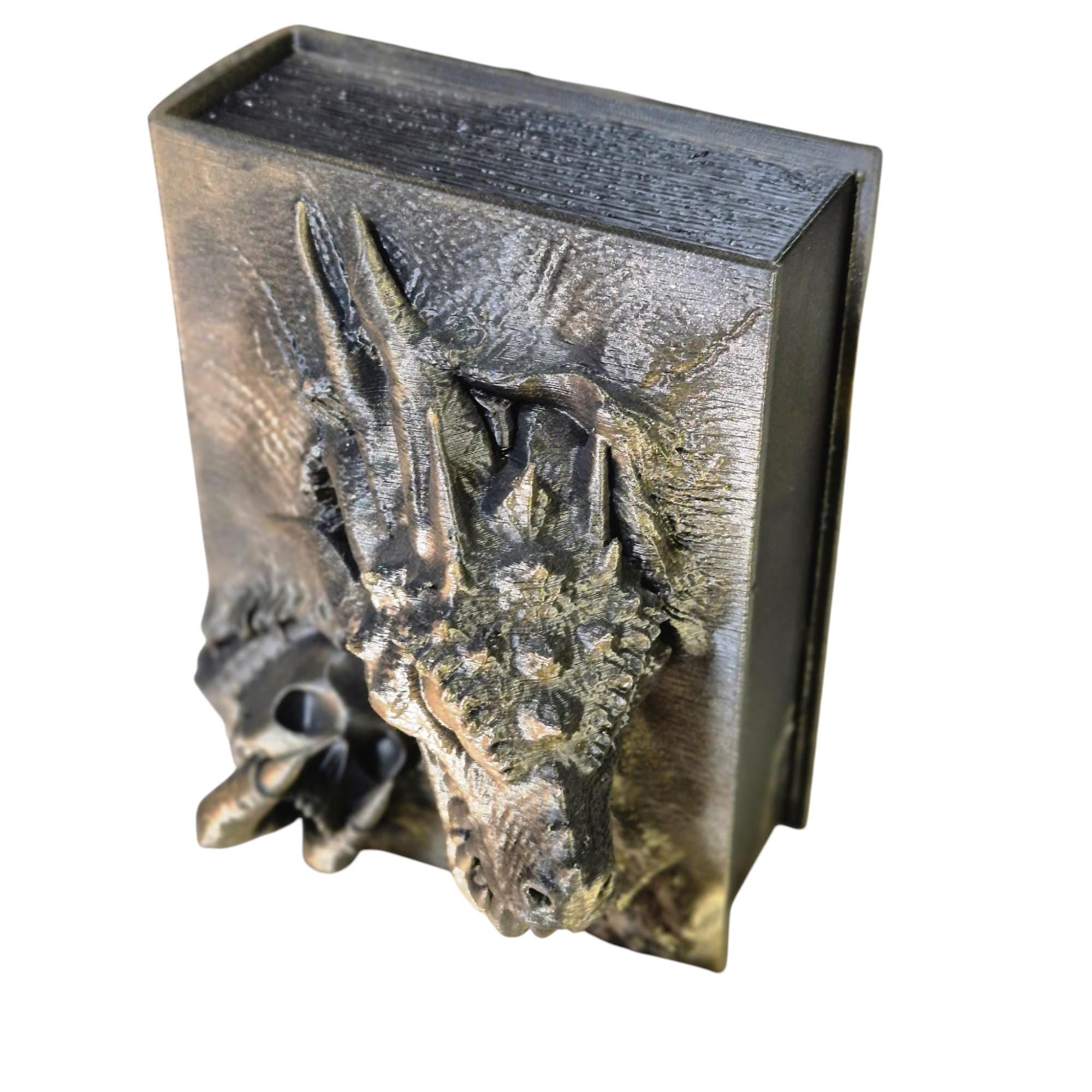 Boekenkast opbergdoos Draak goud