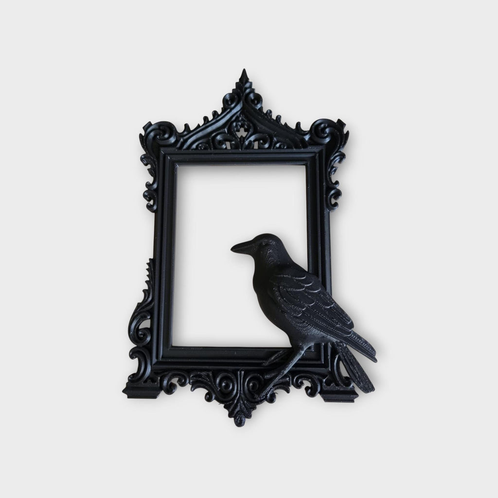 Raven Gothic Picture Frame | Crow Wall Decor | Dark Academia Frame | Halloween Bird Art | Occult Raven Home Decoration