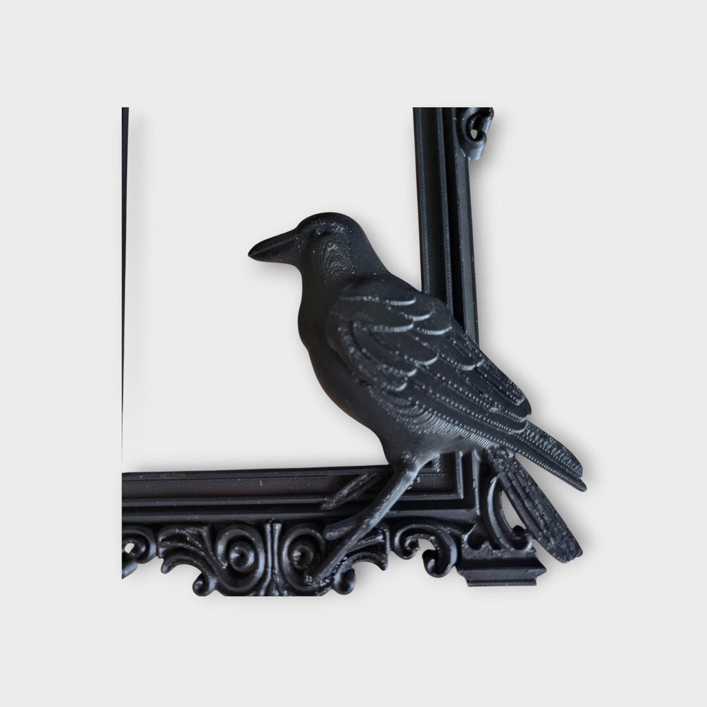Raven Gothic Picture Frame | Crow Wall Decor | Dark Academia Frame | Halloween Bird Art | Occult Raven Home Decoration