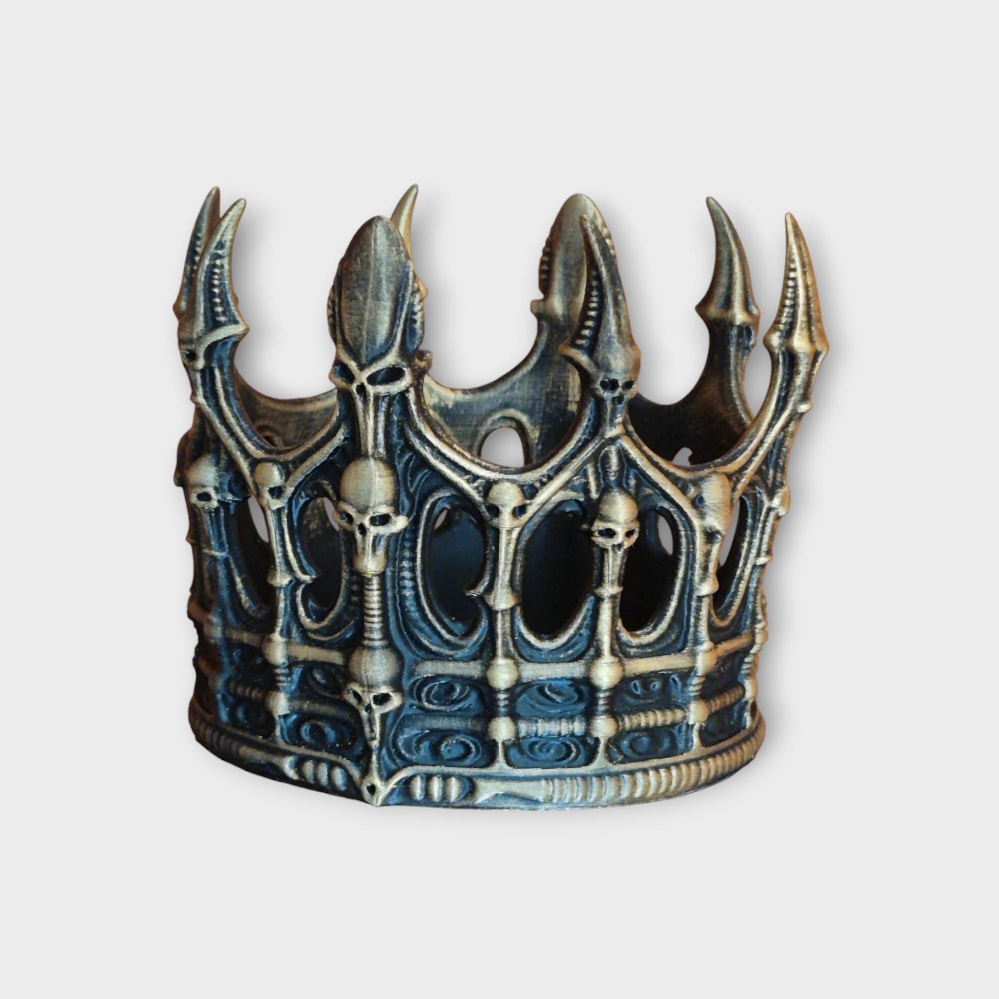 Gothic Skull Crown – Dark Fantasy Skeleton Tiara – Cosplay, LARP & Halloween Costume Accessory – Medieval Macabre Decor