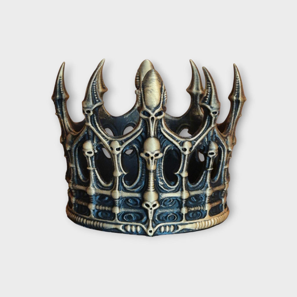 Gothic Totenkopfkrone – Dark Fantasy Skelett Tiara – Cosplay, LARP &amp; Halloween Kostümzubehör – Mittelalterliches Makabres Dekor