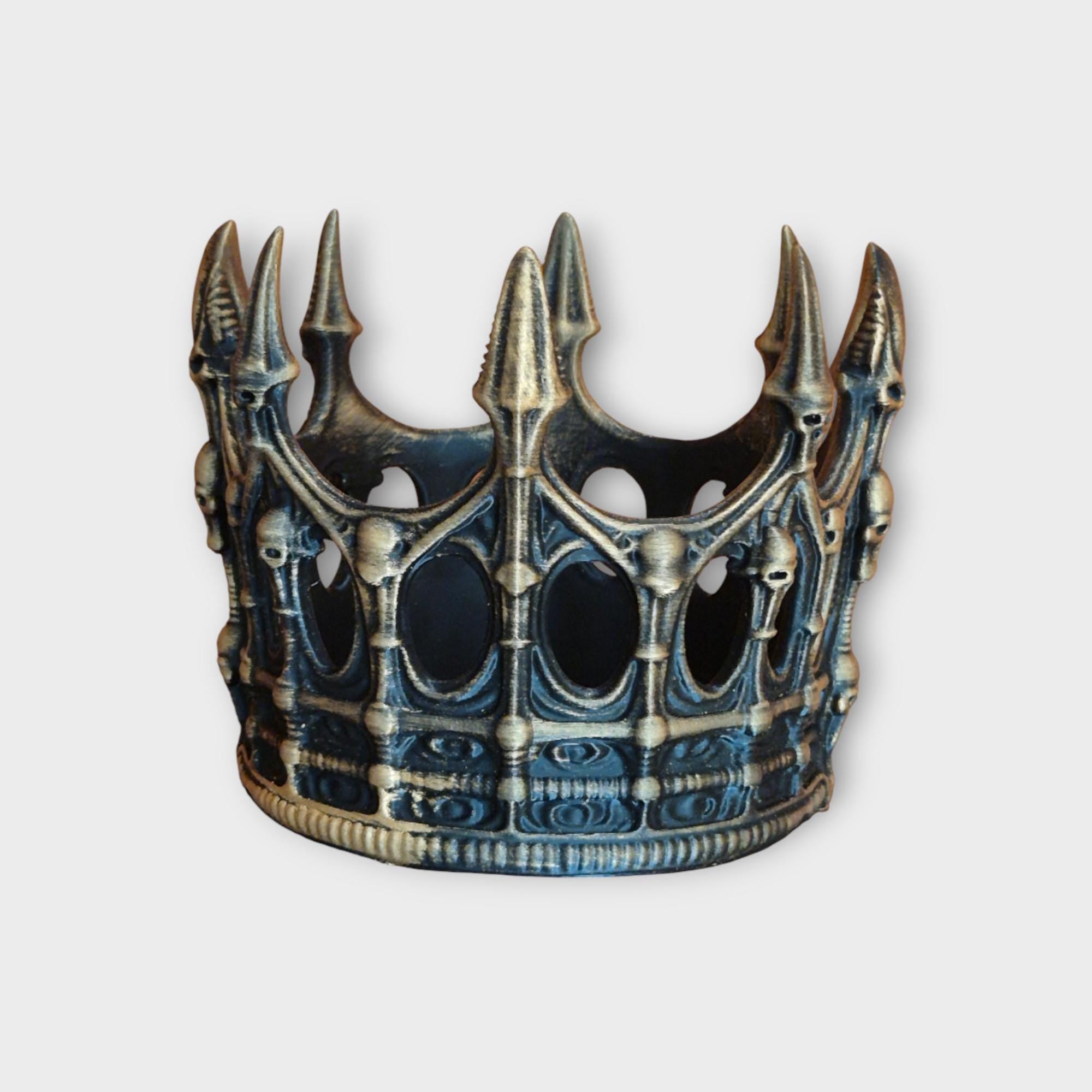 Gothic Skull Crown – Dark Fantasy Skeleton Tiara – Cosplay, LARP & Halloween Costume Accessory – Medieval Macabre Decor
