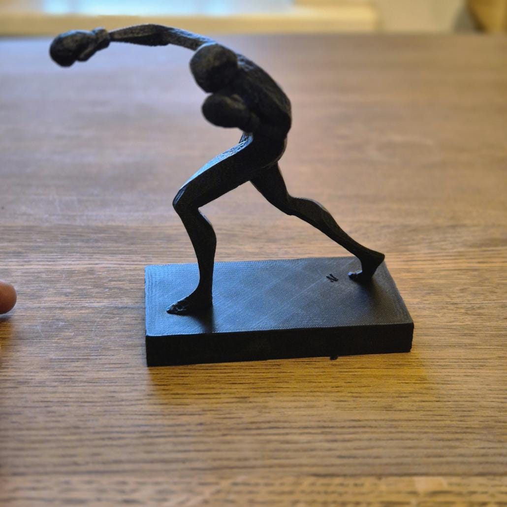 Unique Abstract Figurine - Boxing boxer player gift bookshelf home desk decor