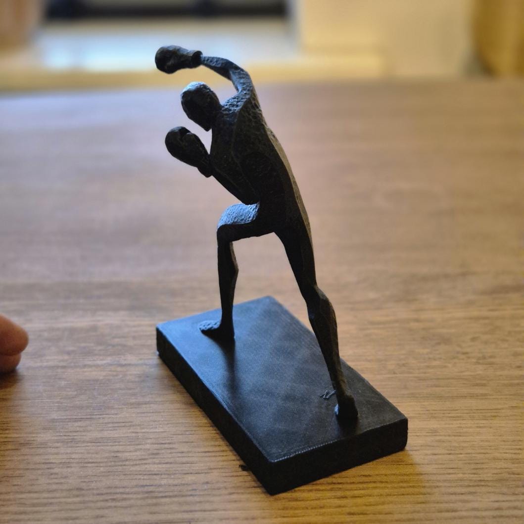 Unique Abstract Figurine - Boxing boxer player gift bookshelf home desk decor
