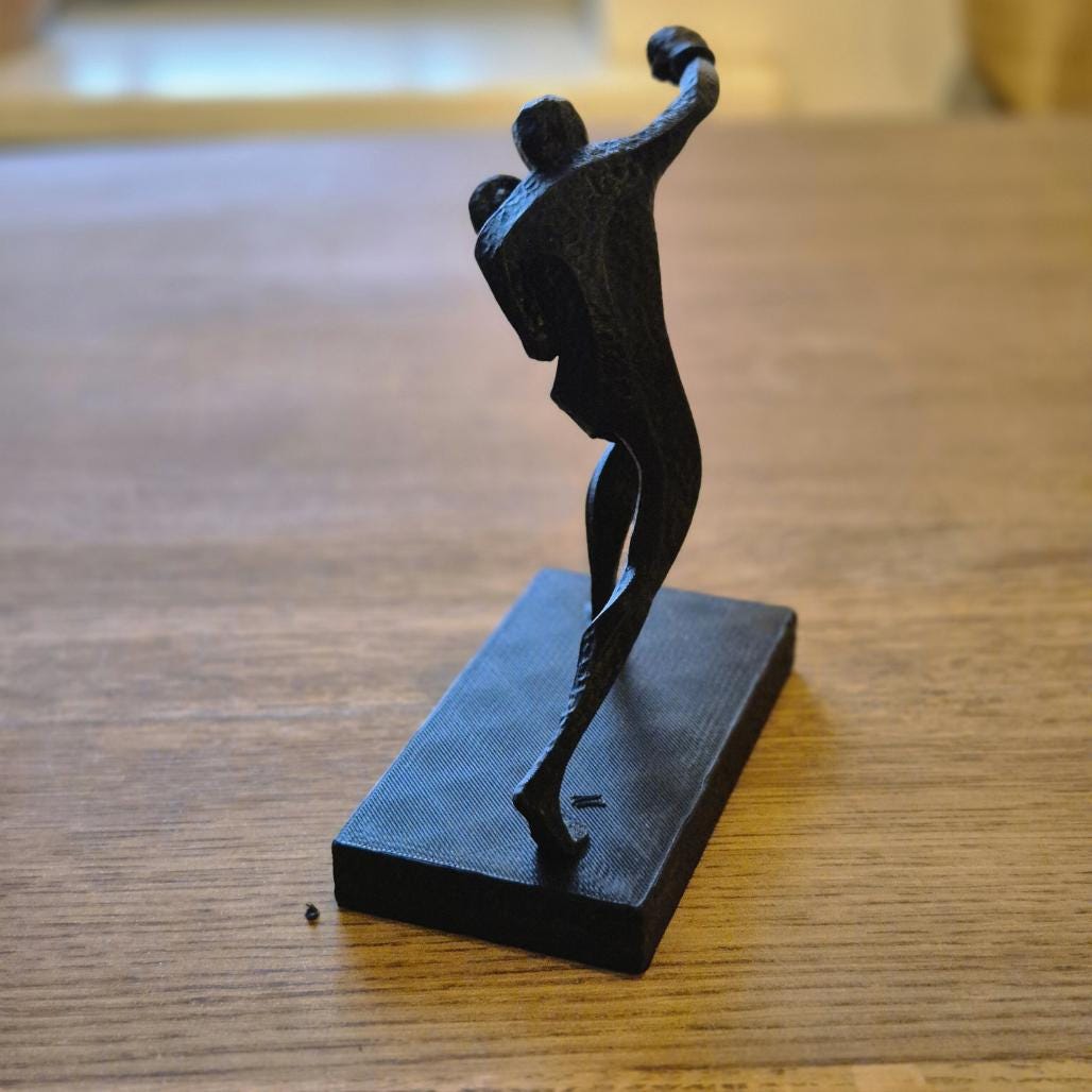 Unique Abstract Figurine - Boxing boxer player gift bookshelf home desk decor