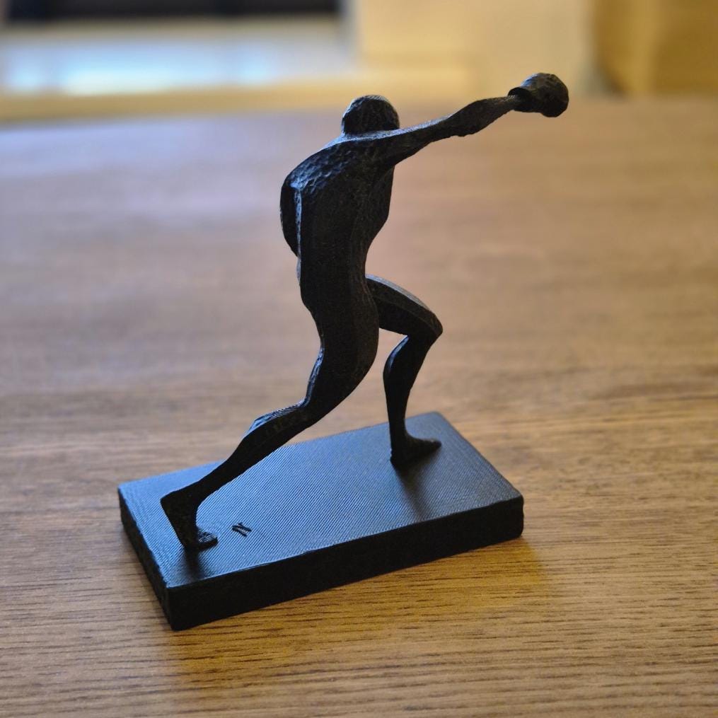 Unique Abstract Figurine - Boxing boxer player gift bookshelf home desk decor