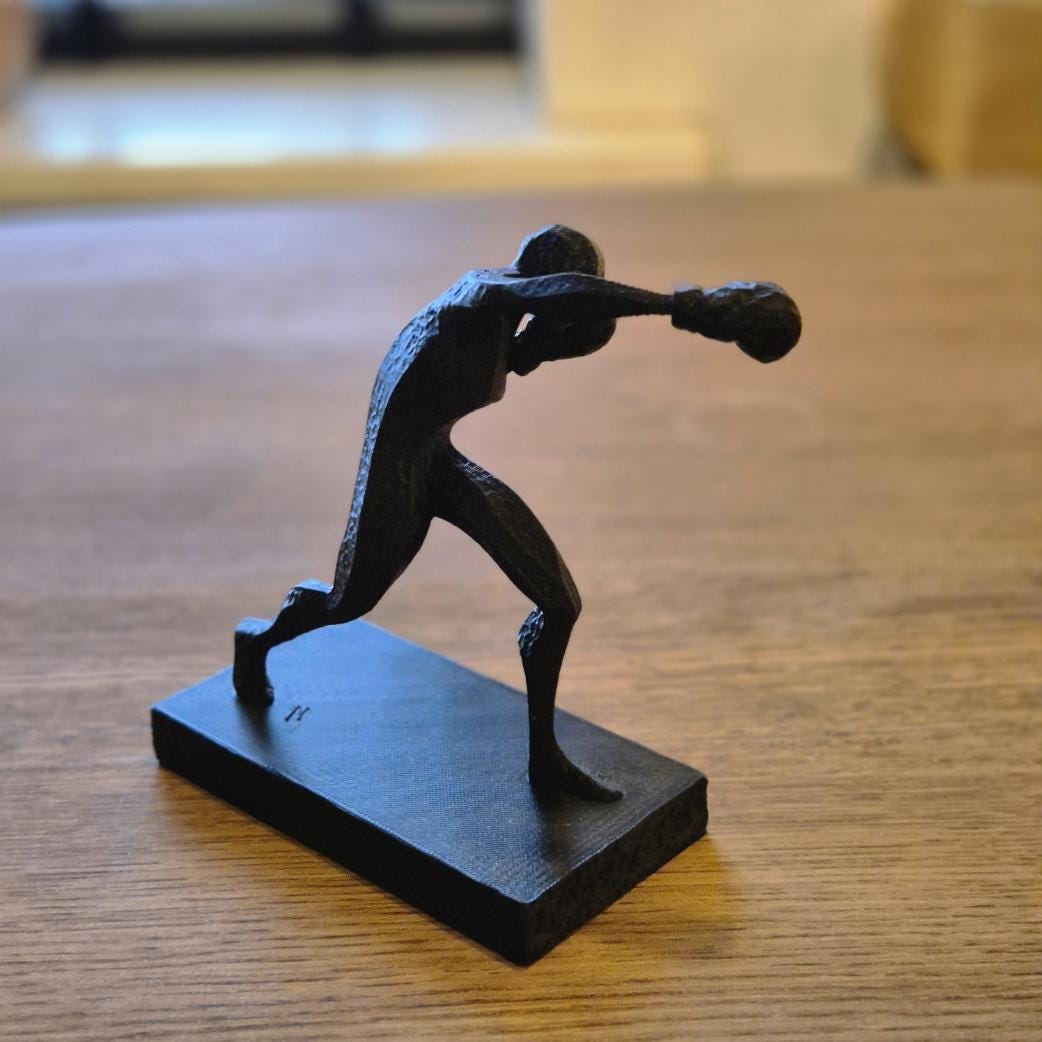 Unique Abstract Figurine - Boxing boxer player gift bookshelf home desk decor