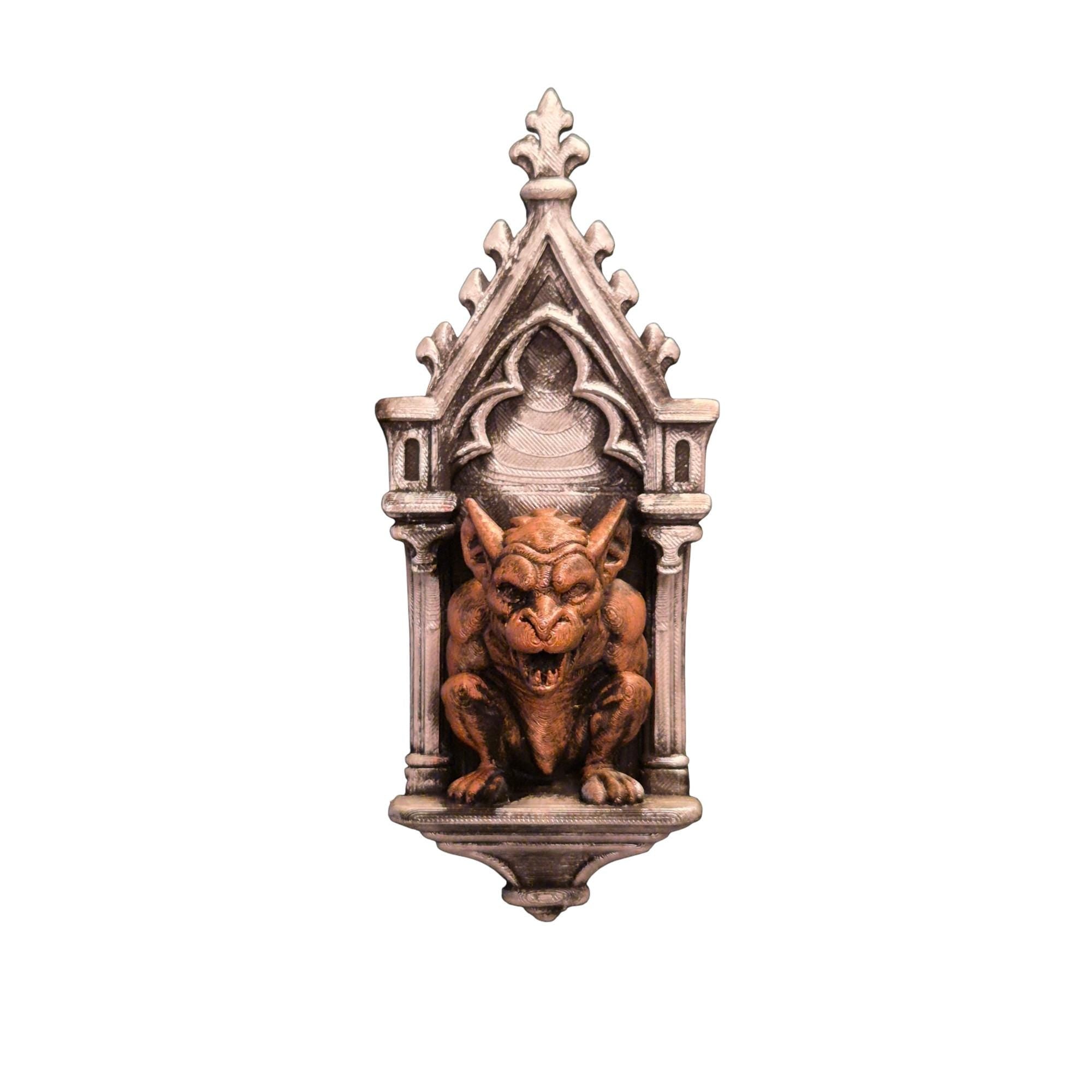 Gothic Gargoyle Wall Sculpture – Hand-Painted Medieval Fantasy Decor – Gothic Home Ornament – Unique Horror Wall Art