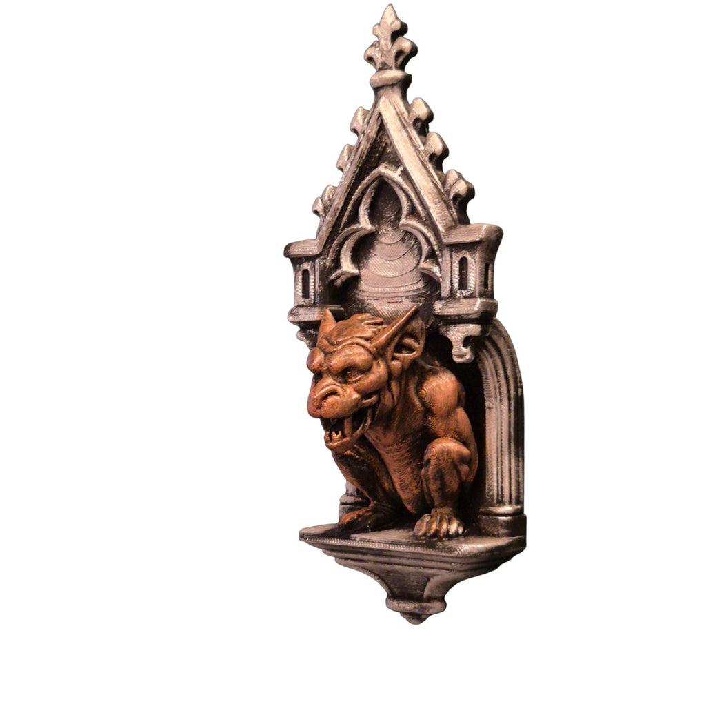 Gotische Gargoyle-Wandskulptur – Handbemaltes mittelalterliches Fantasy-Dekor – Gotisches Wohnornament – ​​Einzigartige Horror-Wandkunst
