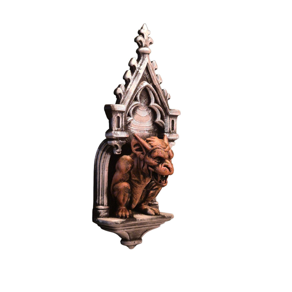 Gotische Gargoyle-Wandskulptur – Handbemaltes mittelalterliches Fantasy-Dekor – Gotisches Wohnornament – ​​Einzigartige Horror-Wandkunst
