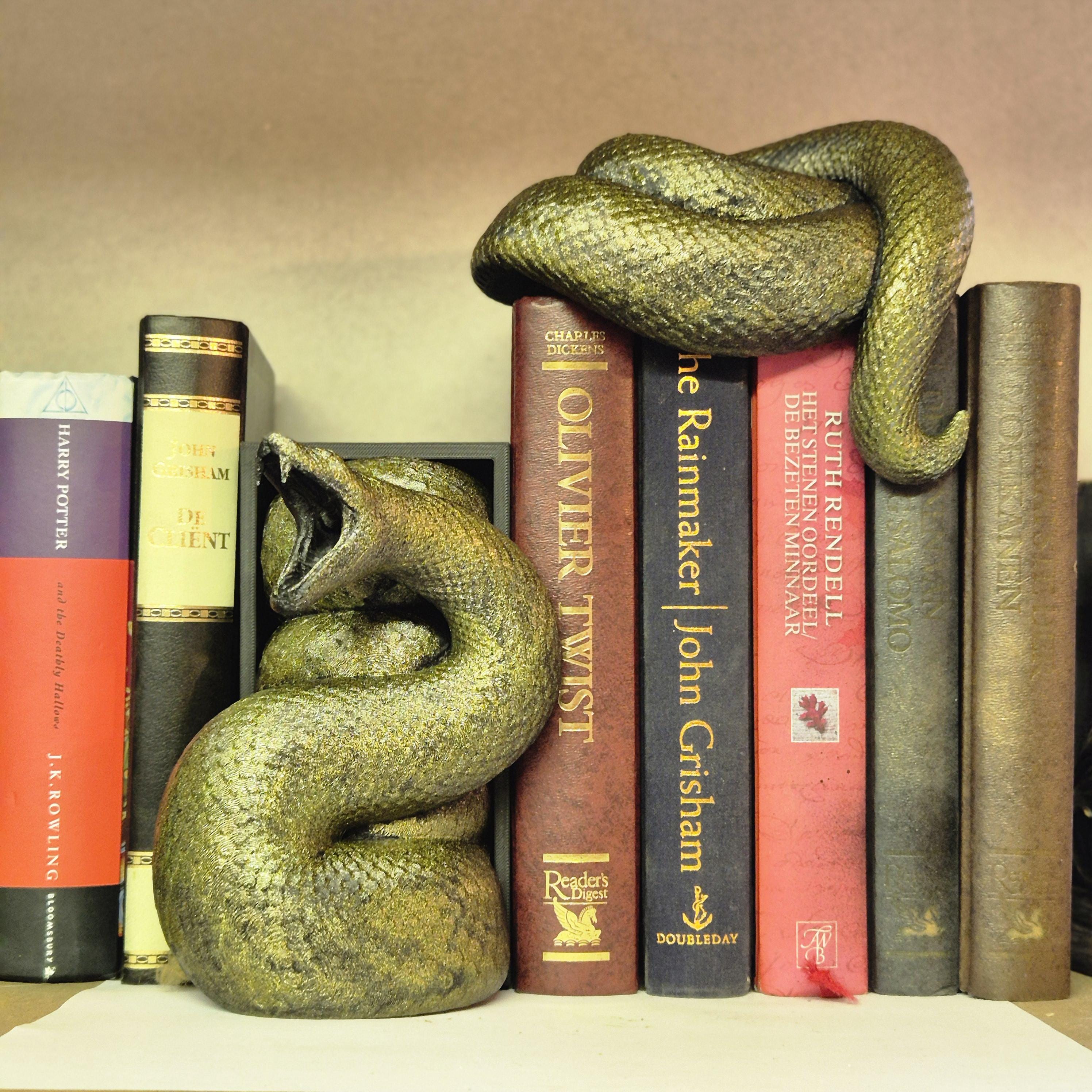 Unique Book Nook with Snake Bookdecor – A Must-Have for Book Lovers! Bookshelf decoration gift him her.