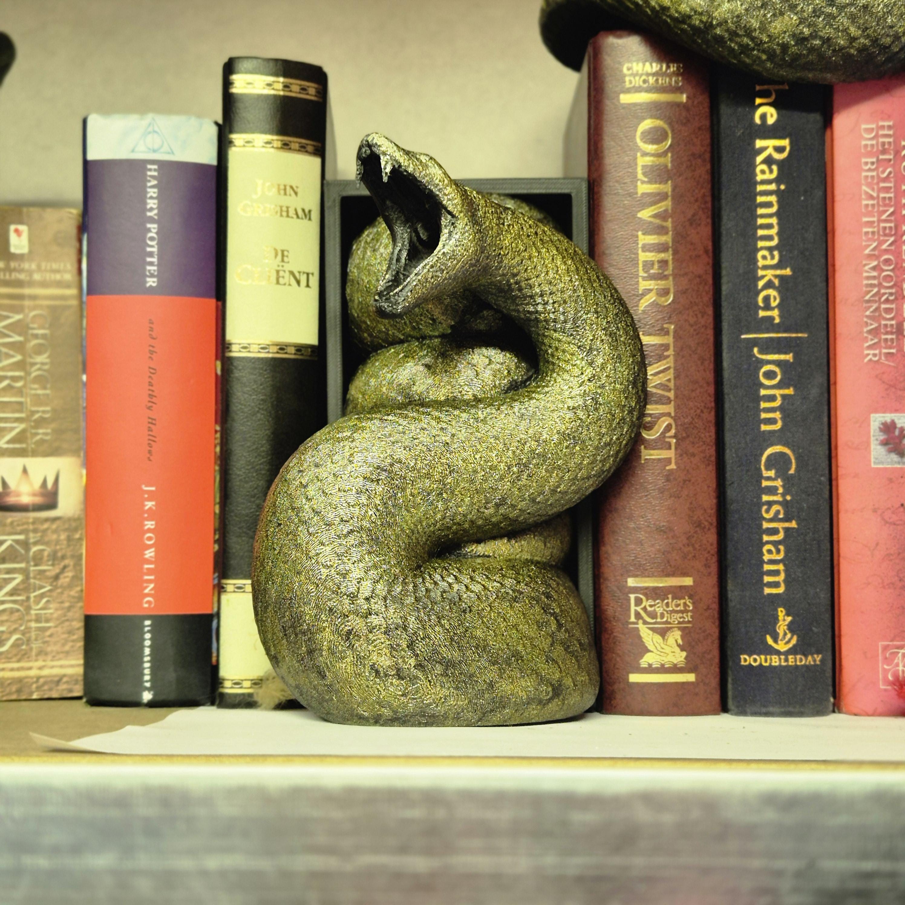 Unique Book Nook with Snake Bookdecor – A Must-Have for Book Lovers! Bookshelf decoration gift him her.