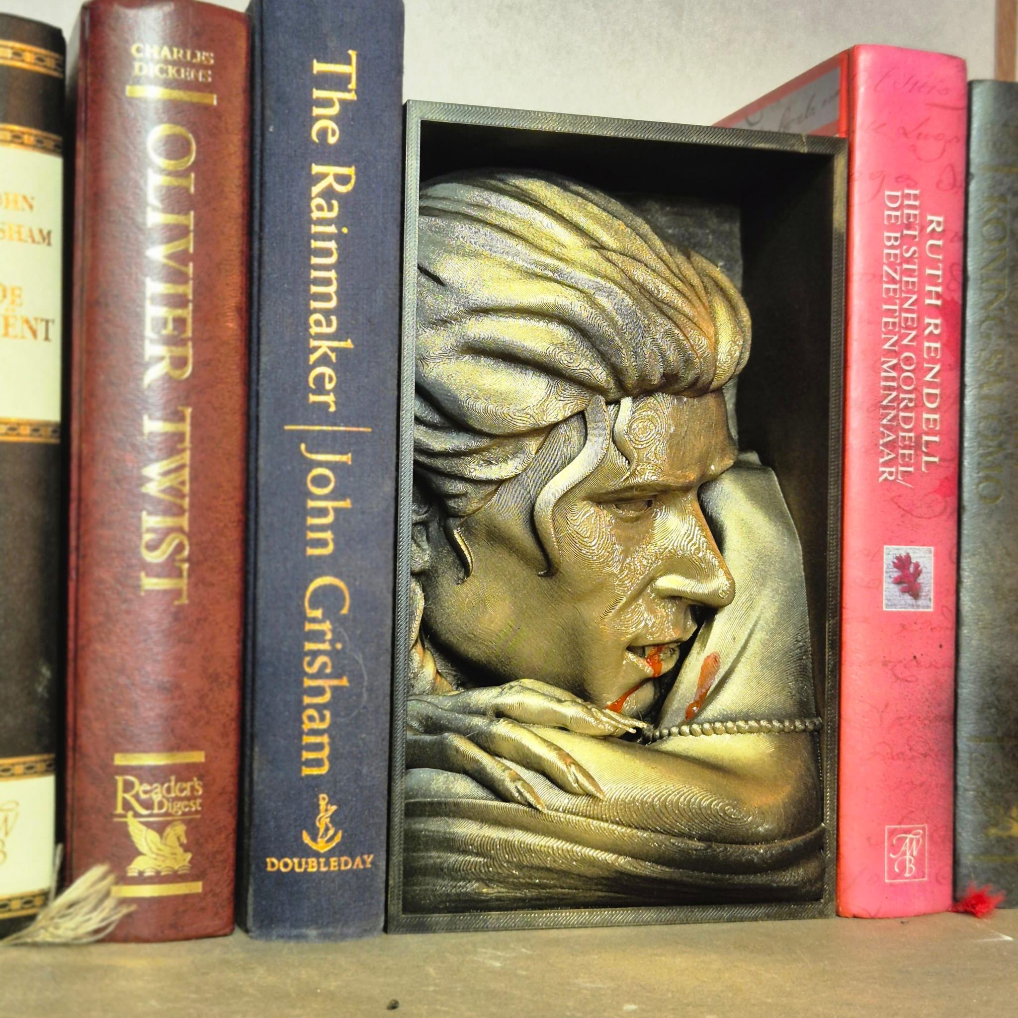 Vampire bite book nook for Horror Fans bookshelf decor gift for him her