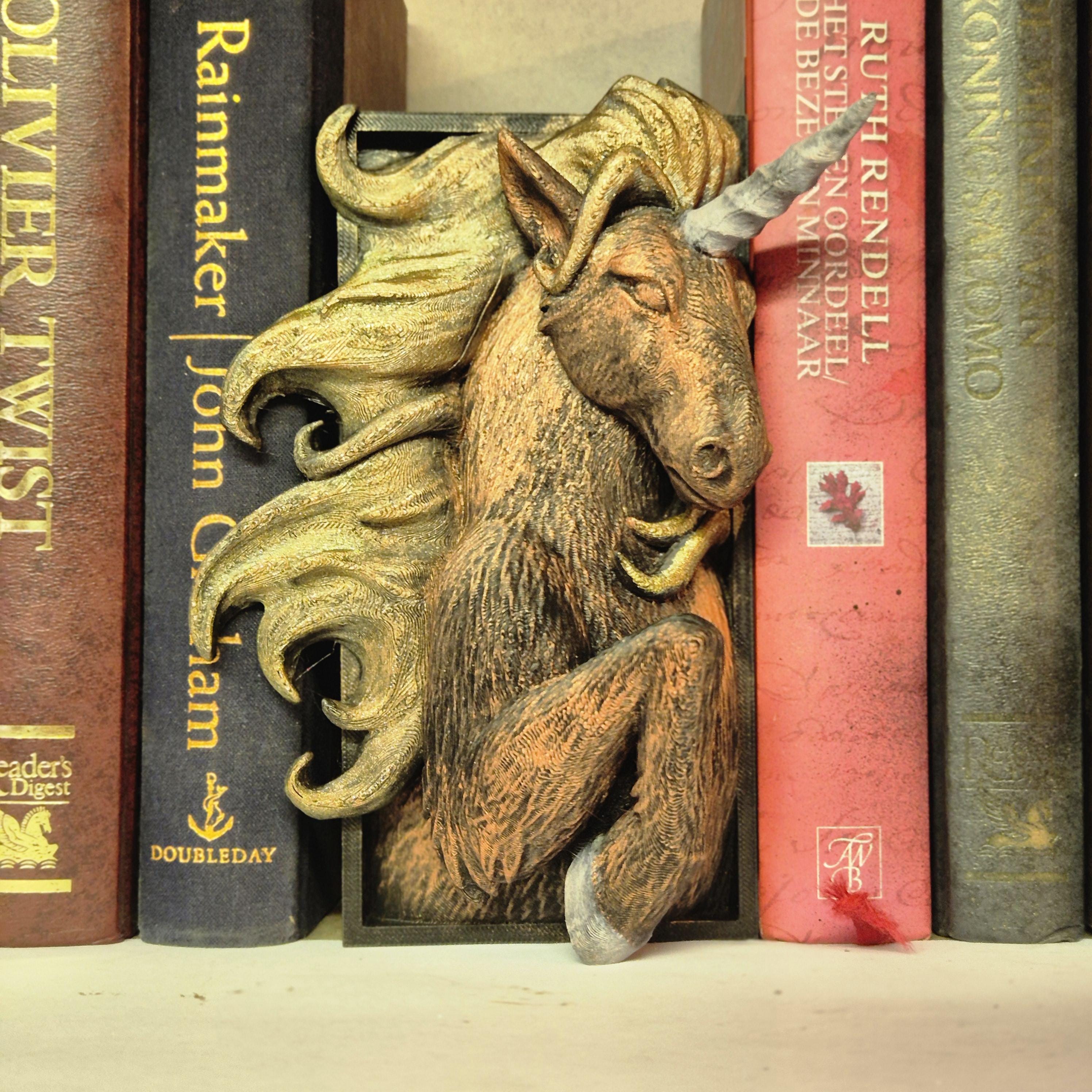 Book nook unicorn book - bookshelf fantasy decor