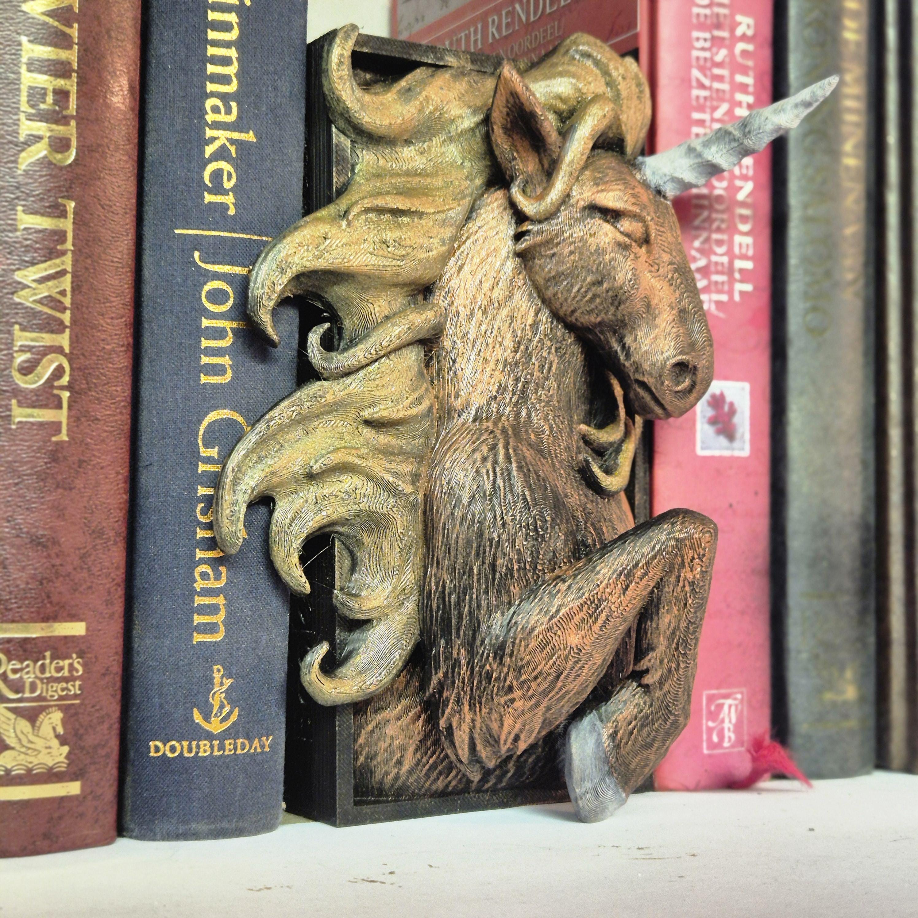 Book nook unicorn book - bookshelf fantasy decor
