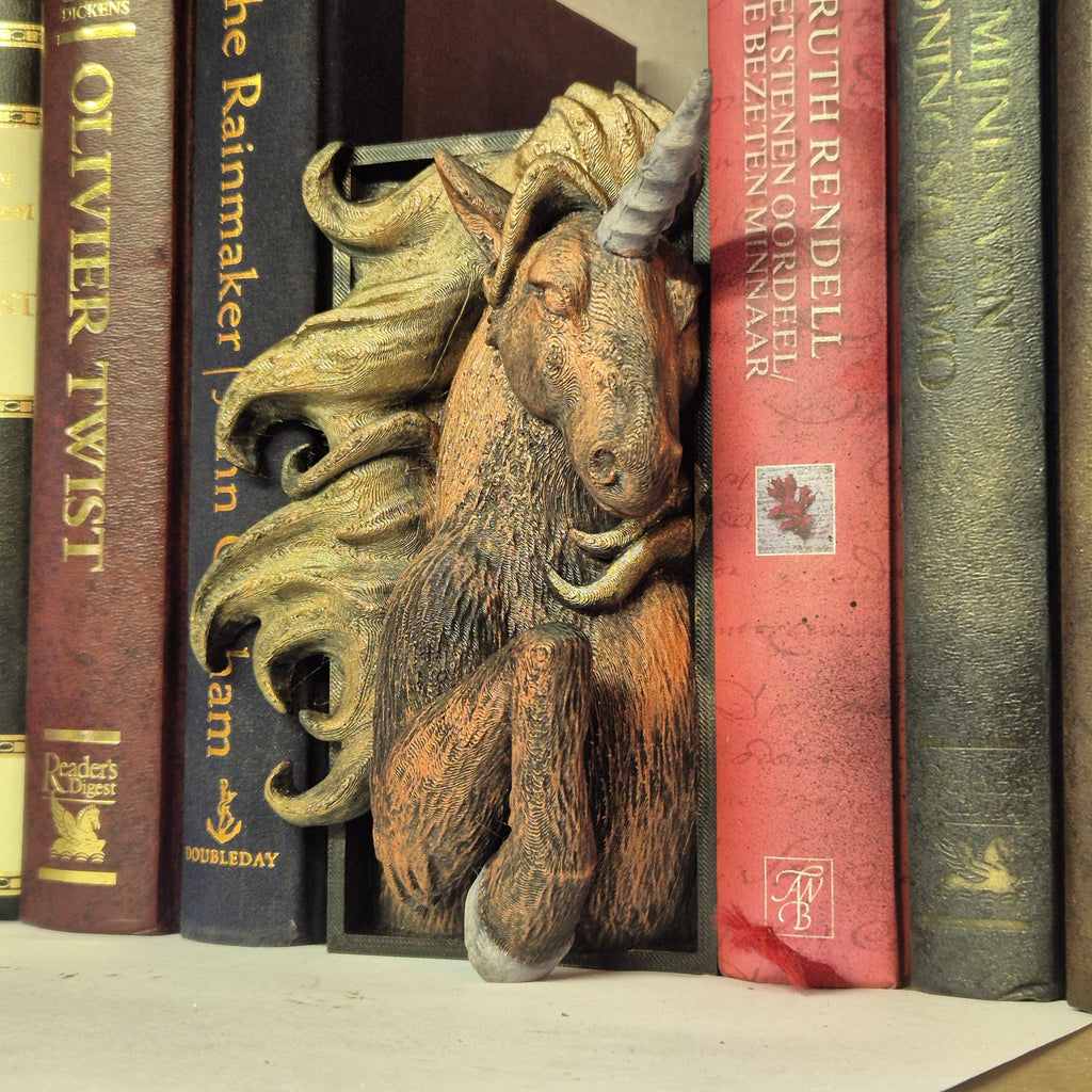 Book nook unicorn book - bookshelf fantasy decor