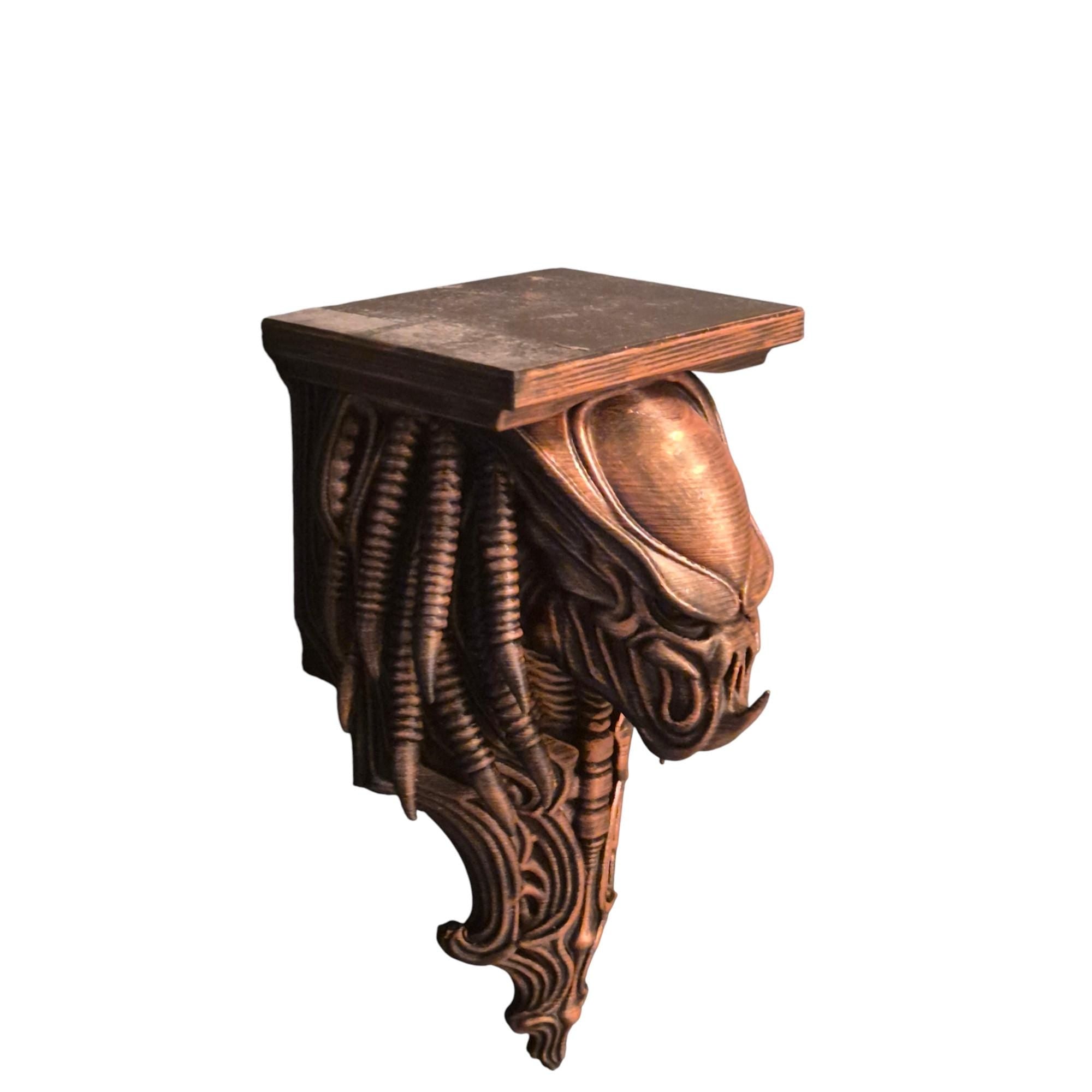 Alien Skull Wall Shelf – Biomechanical Giger-Inspired Wall Bracket – Sci-Fi Horror Shelf Decor – Gothic Xenomorph Art Sculpture