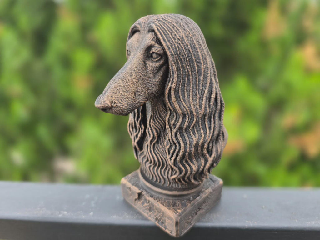 Büste einer Afghanischen Windhundbüste, Hundestatue, handbemalt, Wohndeko, Hundeliebhaber, Geschenk für ihn oder sie, Ornament