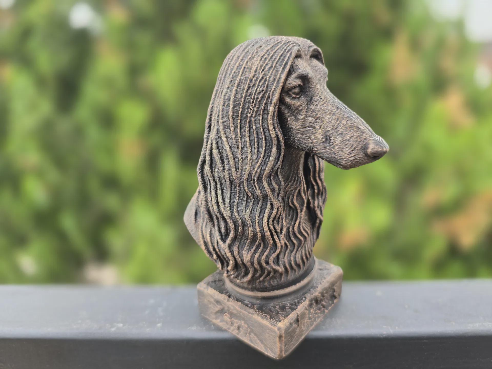 Bust of a Afghan Hound Bust bust dog statue - handpainted home decor dog lover gift him her ornament