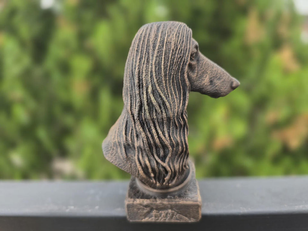 Büste einer Afghanischen Windhundbüste, Hundestatue, handbemalt, Wohndeko, Hundeliebhaber, Geschenk für ihn oder sie, Ornament