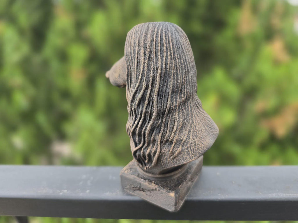 Bust of a Afghan Hound Bust bust dog statue - handpainted home decor dog lover gift him her ornament