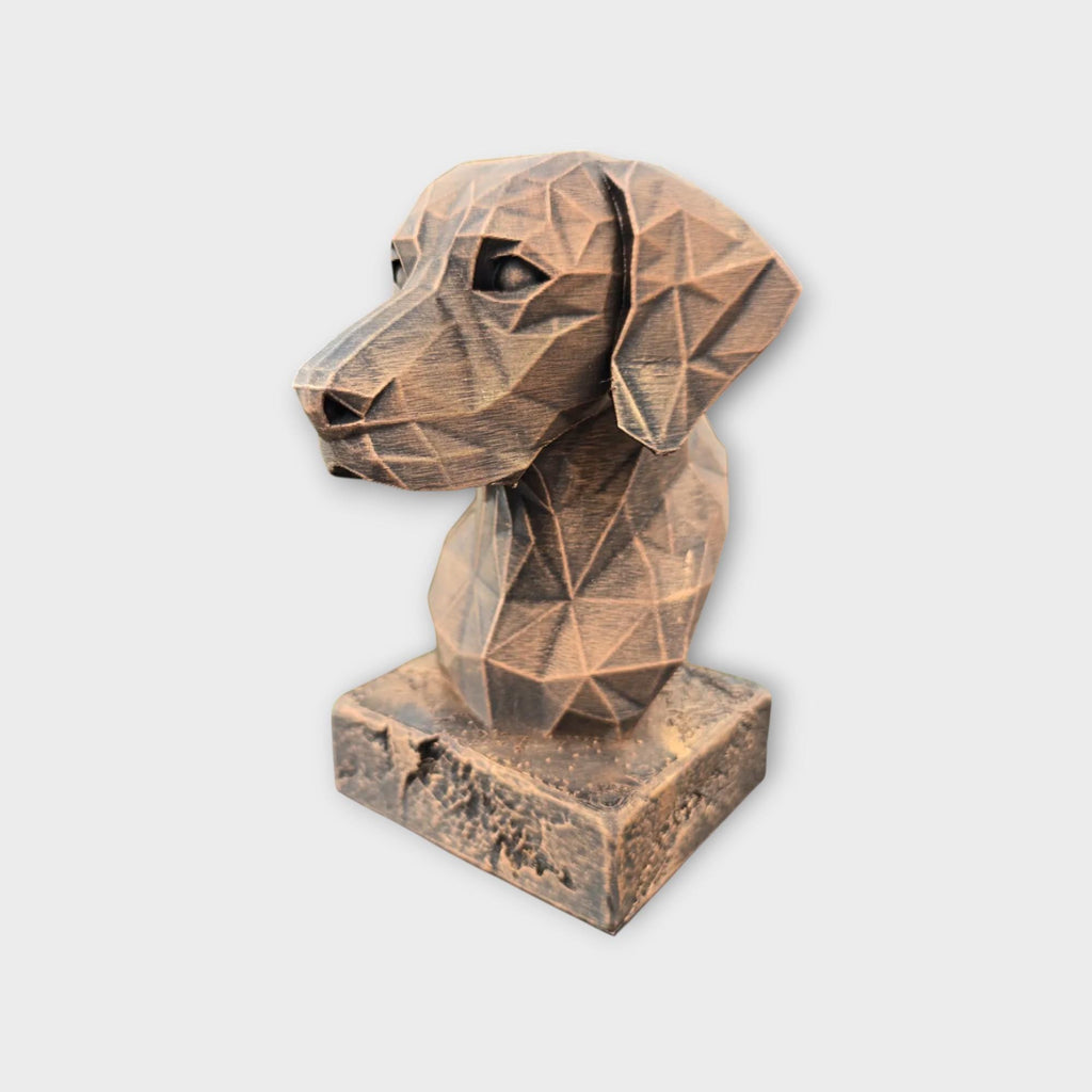 Büste einer Weimaraner Low Poly Hundestatue - Wohndeko Hundeliebhaber handbemaltes Ornament