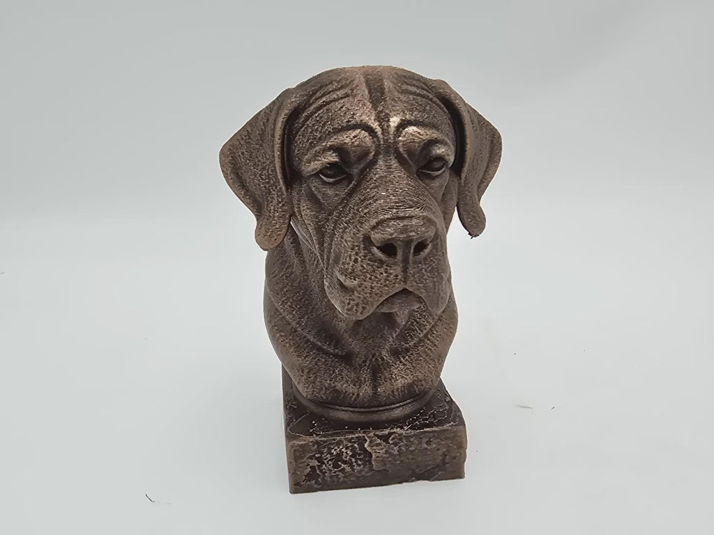Bust of a Cane corso long ears dog statue - home decor dog lover handpainted ornament