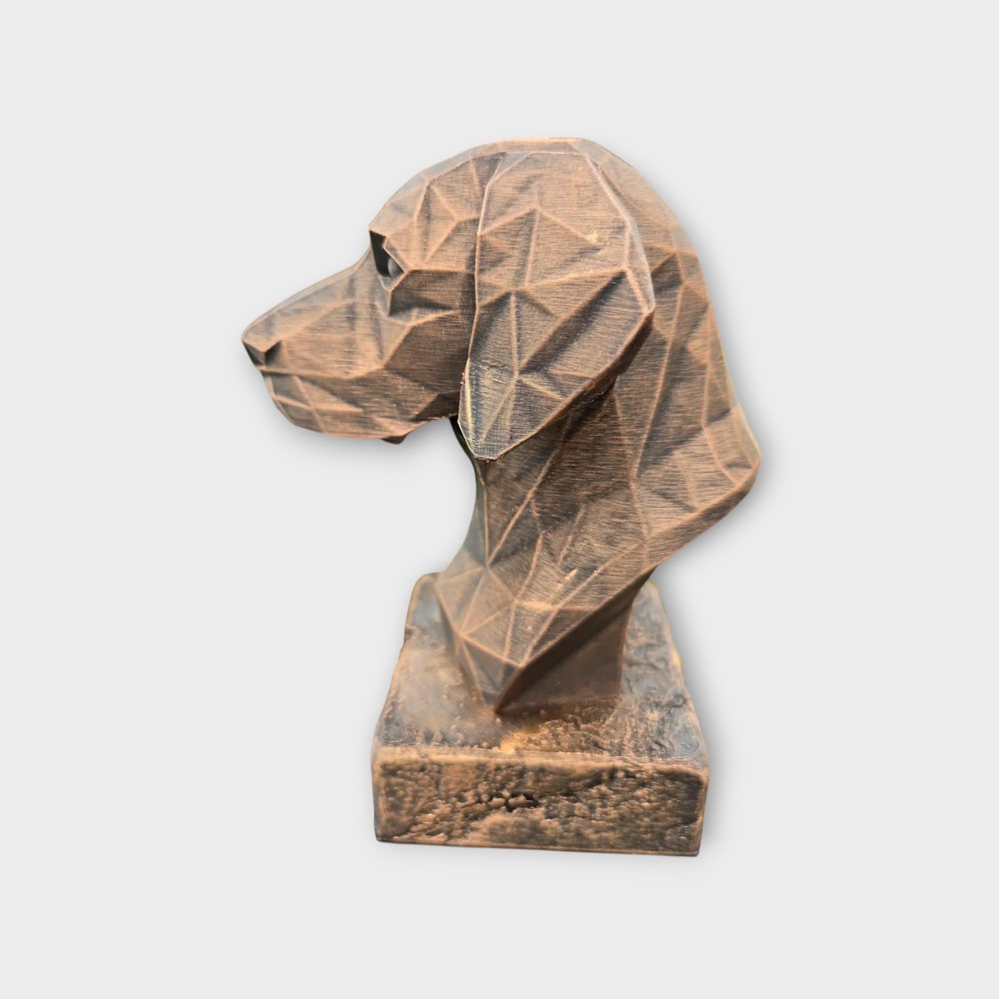 Bust of a Weimaraner Low Poly dog statue - home decor dog lover handpainted ornament
