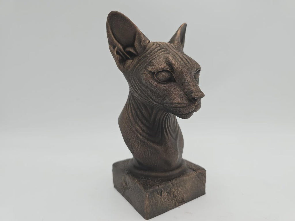 Bust of a sphinx bust cat statue - home decor cat lover gift him her handpainted ornament