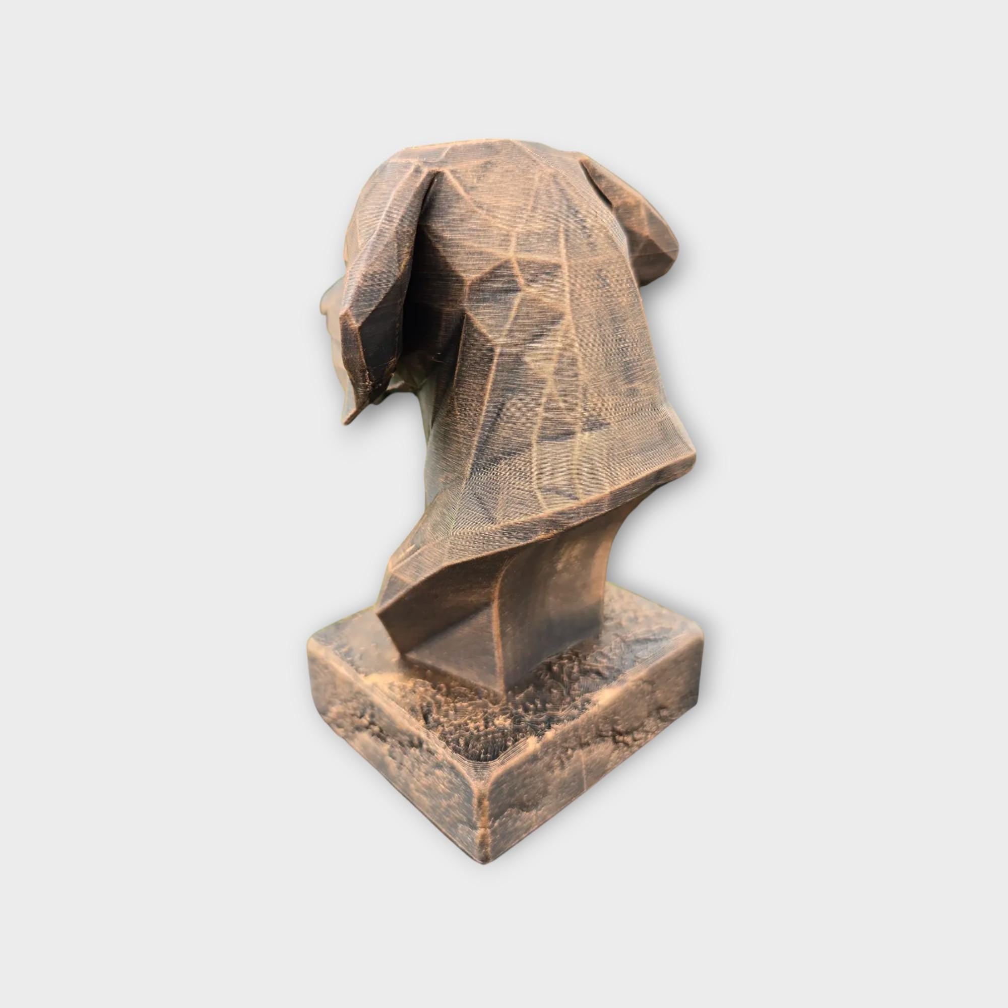 Büste einer Weimaraner Low Poly Hundestatue - Wohndeko Hundeliebhaber handbemaltes Ornament