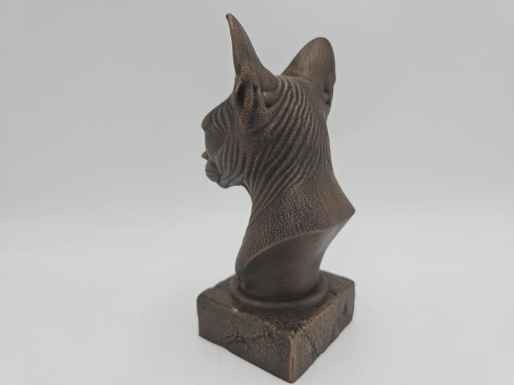 Bust of a sphinx bust cat statue - home decor cat lover gift him her handpainted ornament