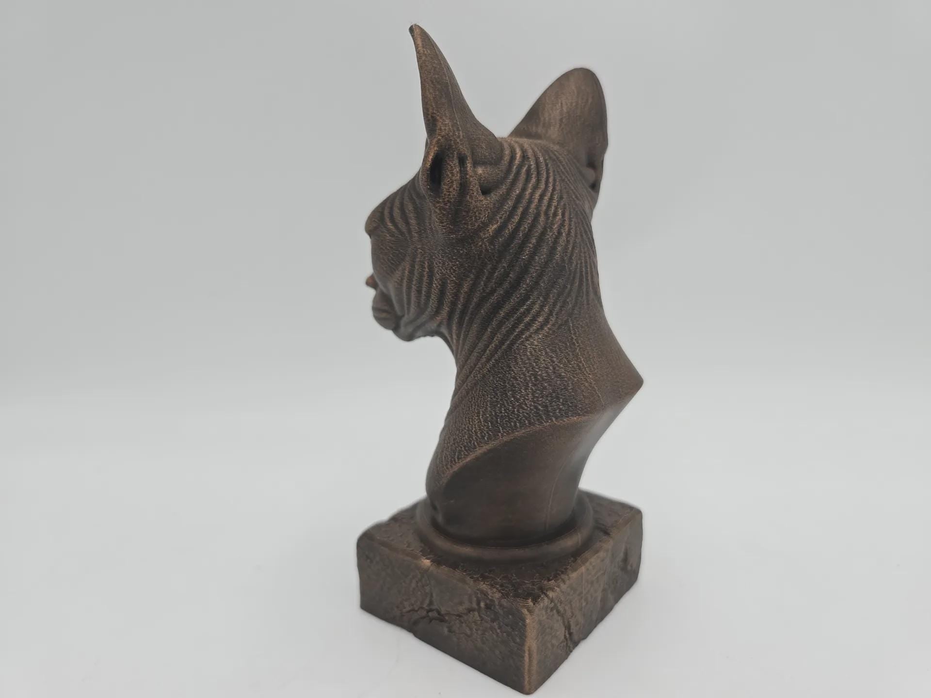 Bust of a sphinx bust cat statue - home decor cat lover gift him her handpainted ornament