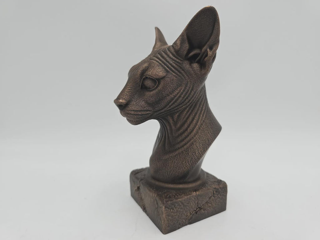 Bust of a sphinx bust cat statue - home decor cat lover gift him her handpainted ornament