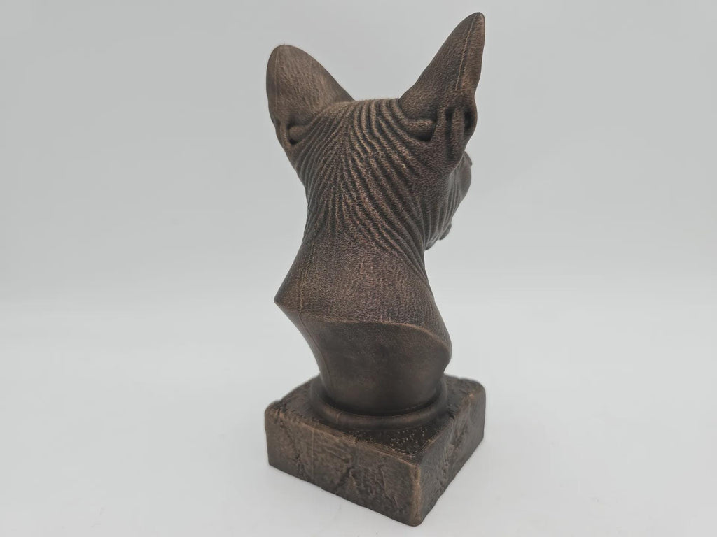 Bust of a sphinx bust cat statue - home decor cat lover gift him her handpainted ornament