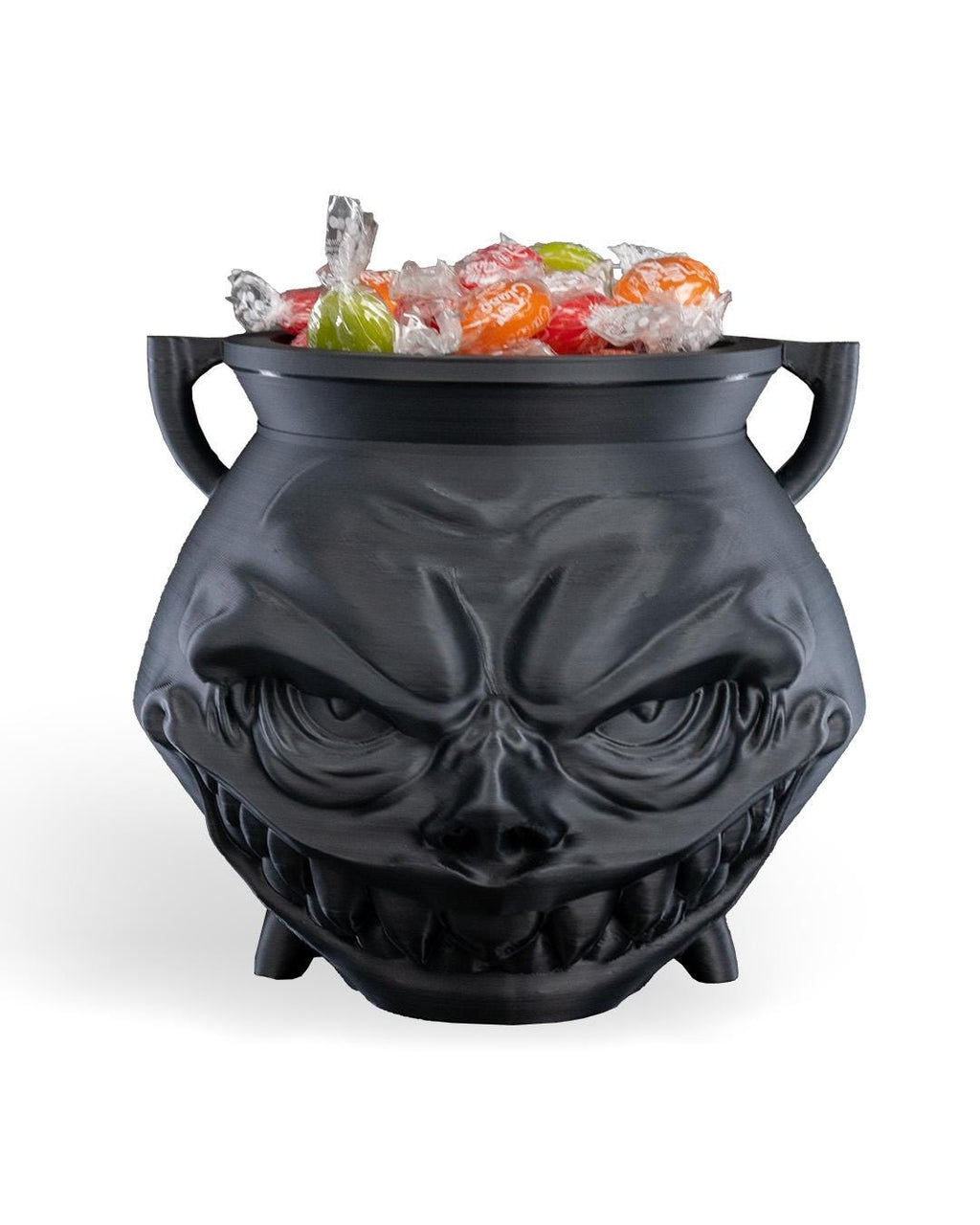 Gothic Demon Cauldron Candy Bowl – 3D Printed Halloween Decoration, Creepy Skull Pot for Treats & Decor