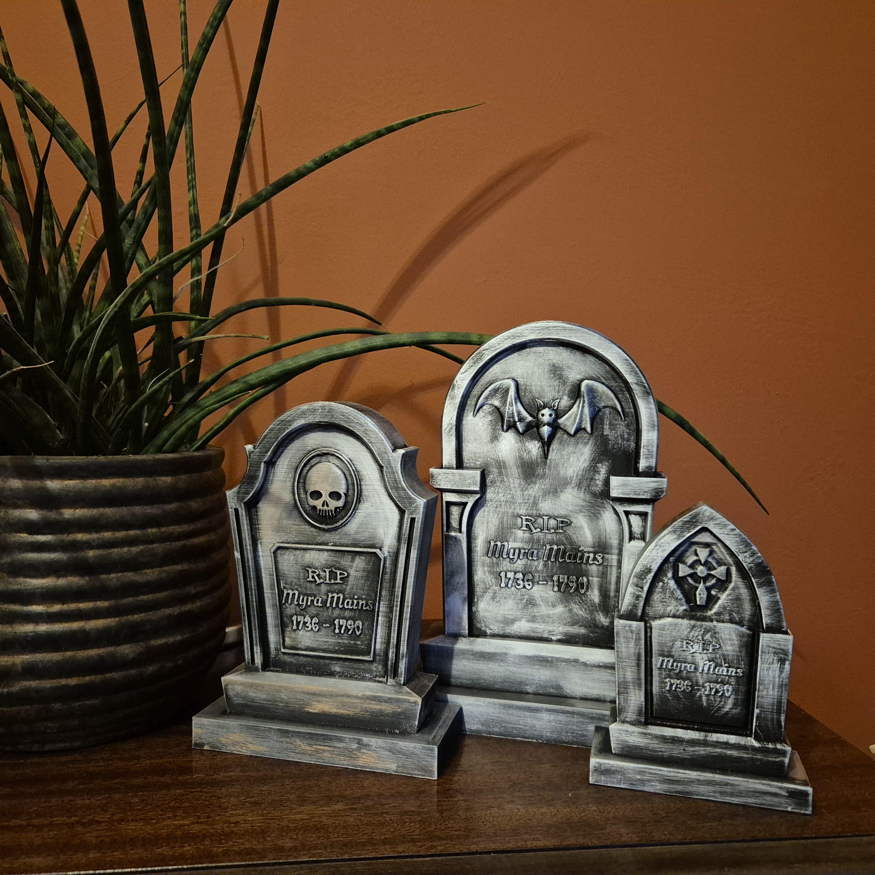 Custom Halloween Tombstone – Personalized Gravestone Decoration – Dark Academia – Spooky Gothic Decor – Haunted House Prop