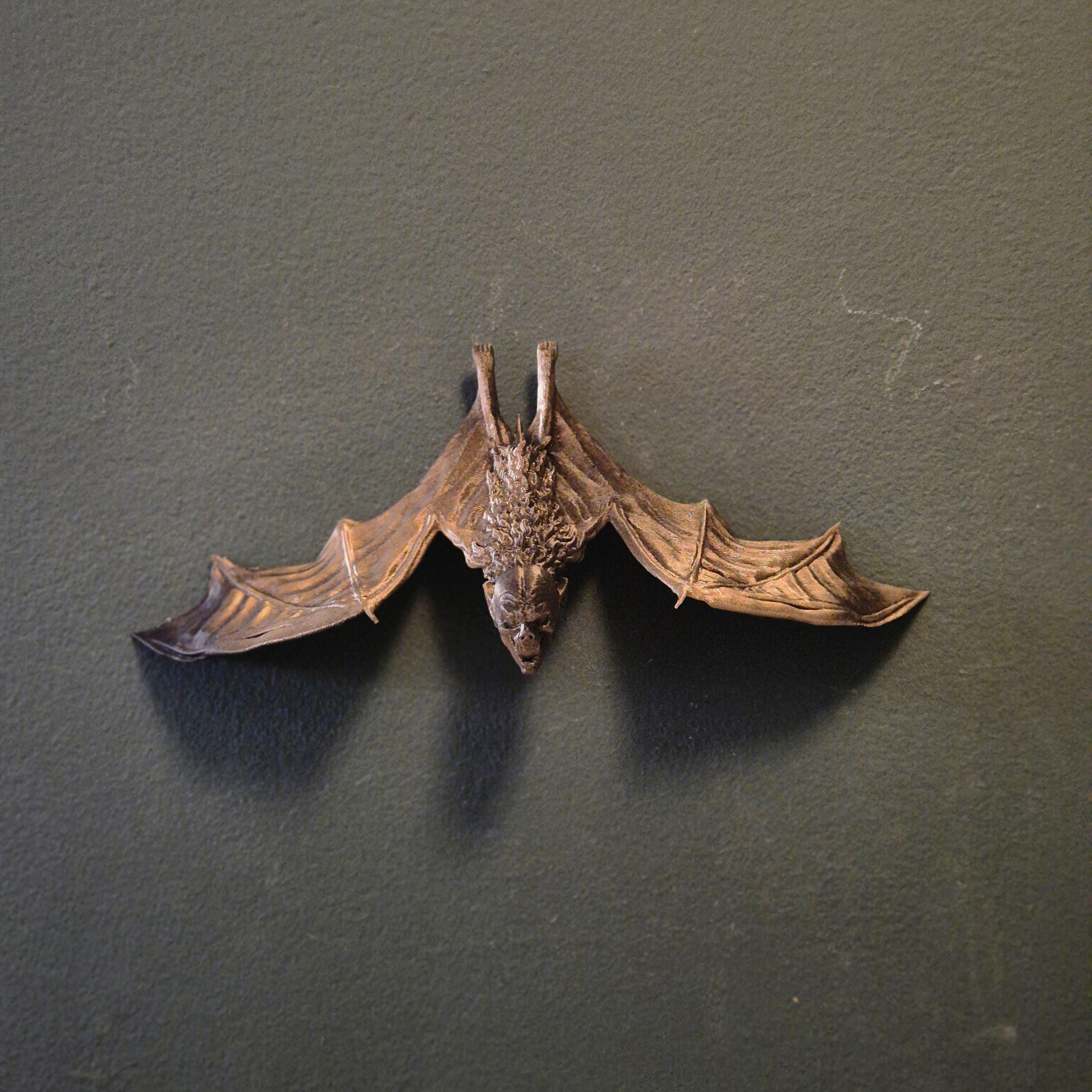 Gothic Bat Wall Sculpture | Hanging Bat Occult Decor | Dark Baroque Halloween Wall Art | Dark academie