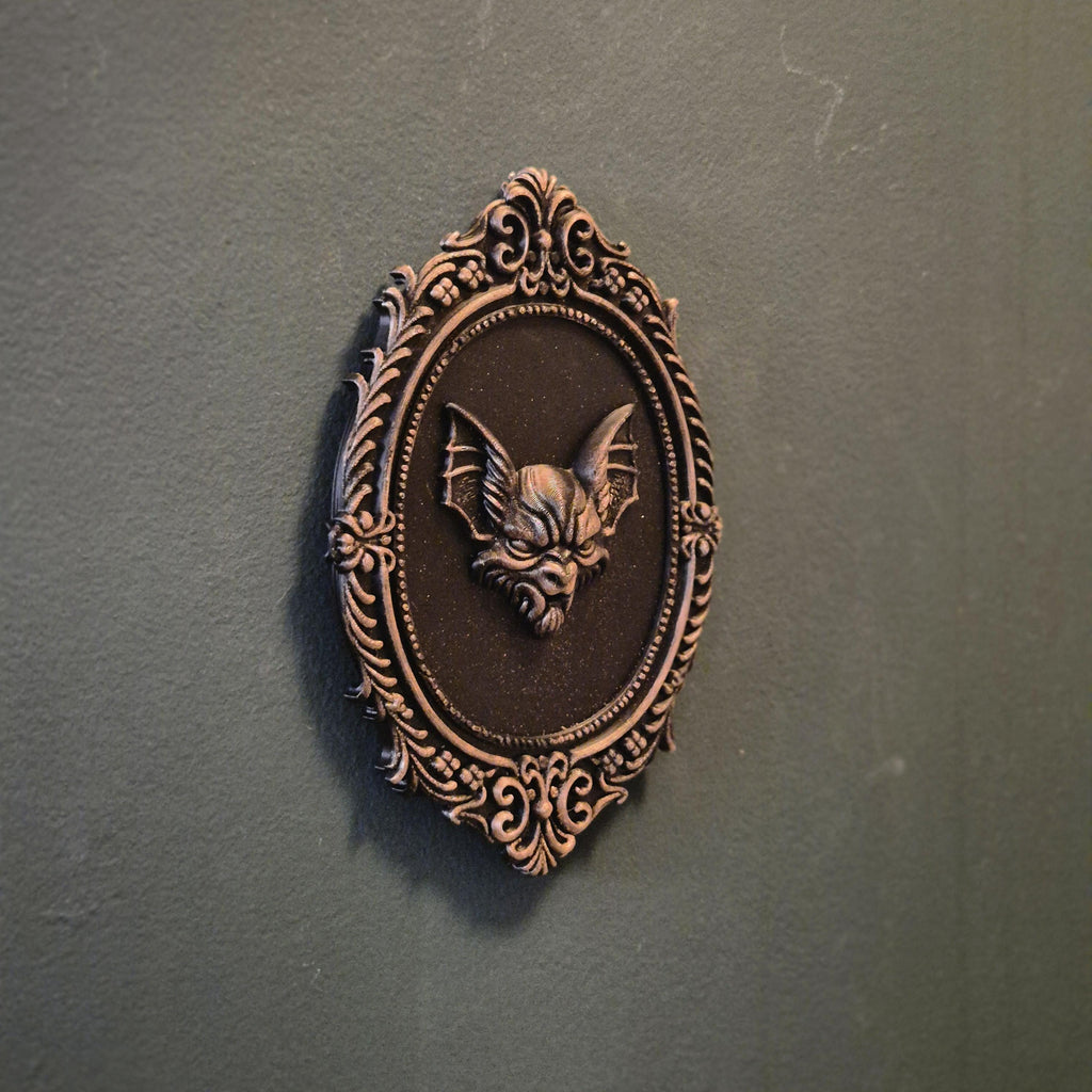 Gothic Bat Wall Plaque | Halloween Bat Decor | Dark Baroque Wall Hanging | Spooky Vampire Bat Art | Occult Home Decoration