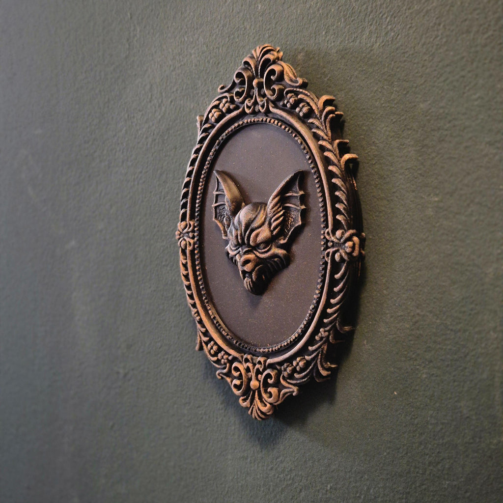 Gothic Bat Wall Plaque | Halloween Bat Decor | Dark Baroque Wall Hanging | Spooky Vampire Bat Art | Occult Home Decoration