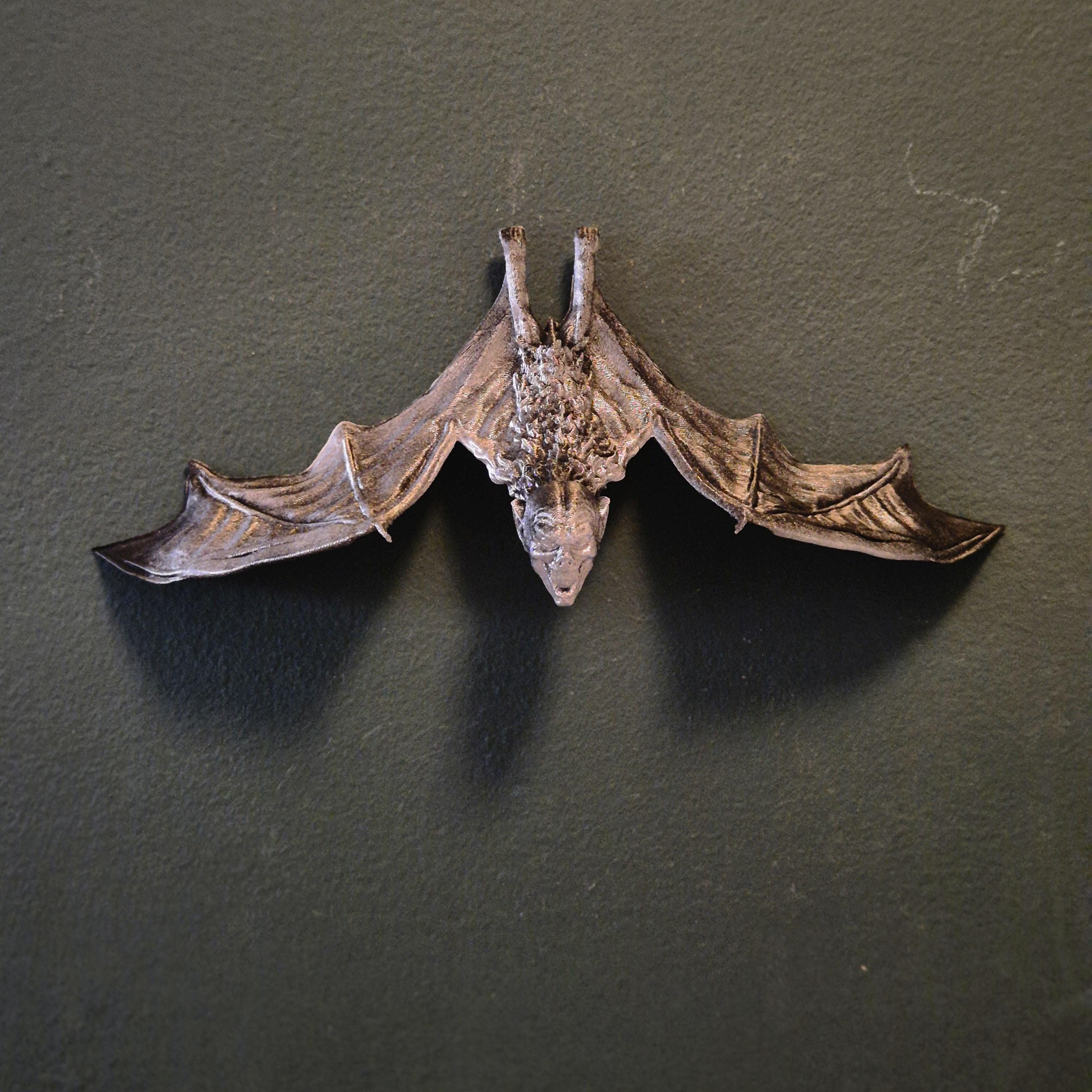 Gothic Bat Wall Sculpture | Hanging Bat Occult Decor | Dark Baroque Halloween Wall Art | Dark academie