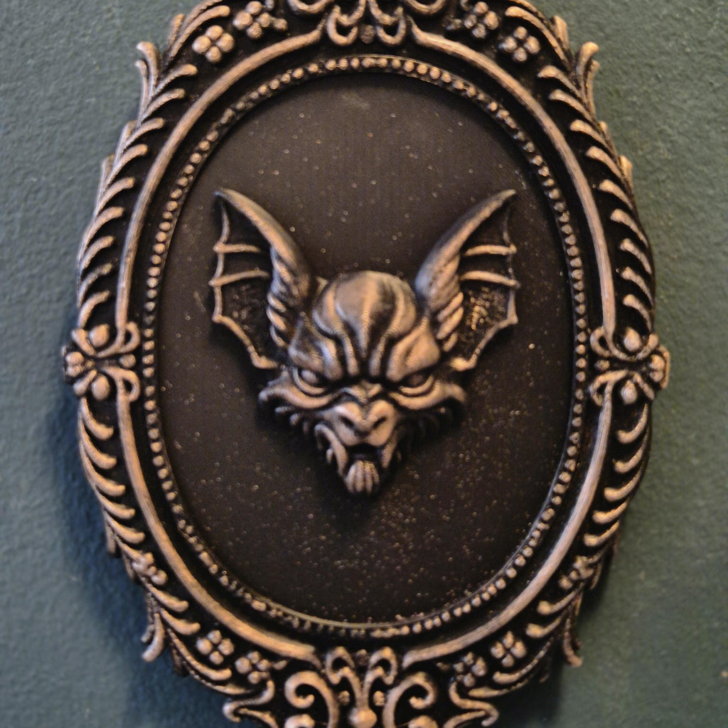 Gothic Bat Wall Plaque | Halloween Bat Decor | Dark Baroque Wall Hanging | Spooky Vampire Bat Art | Occult Home Decoration