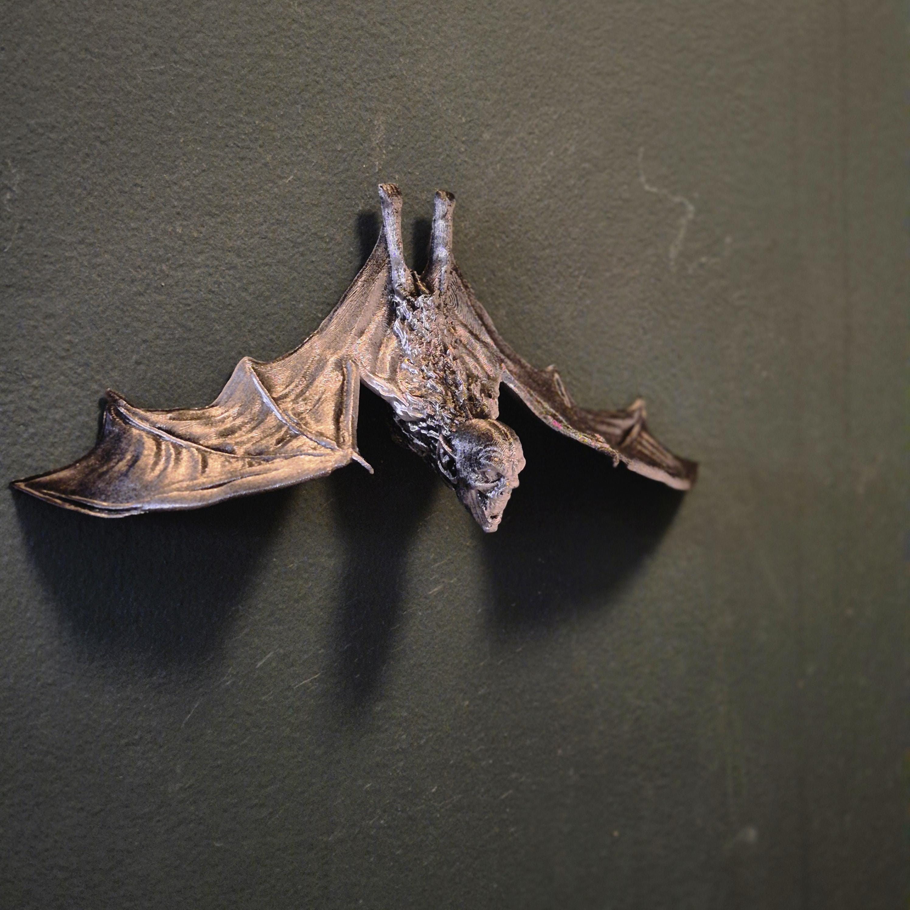 Gothic Bat Wall Sculpture | Hanging Bat Occult Decor | Dark Baroque Halloween Wall Art | Dark academie