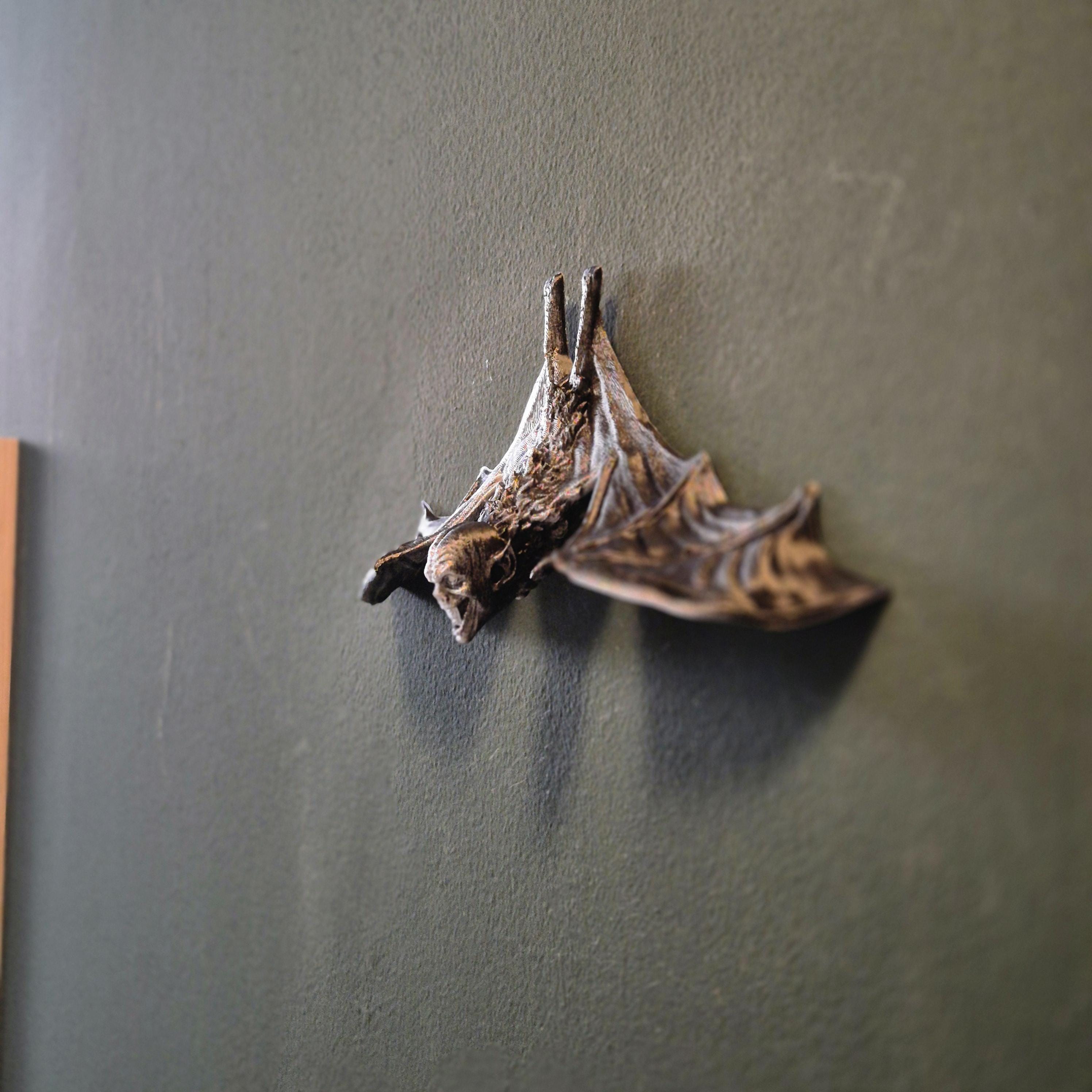 Gothic Bat Wall Sculpture | Hanging Bat Occult Decor | Dark Baroque Halloween Wall Art | Dark academie