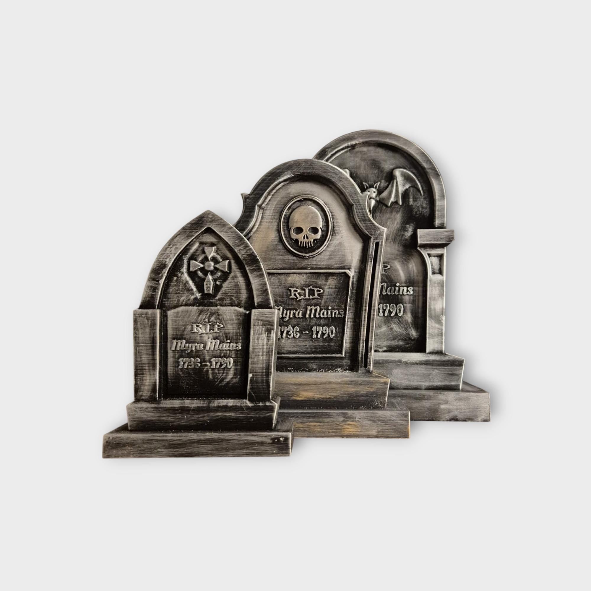Personalisierter Halloween Grabstein – Personalisierte Grabsteindekoration – Dark Academia – Gruseliges Gothic Dekor – Spukhaus Requisite