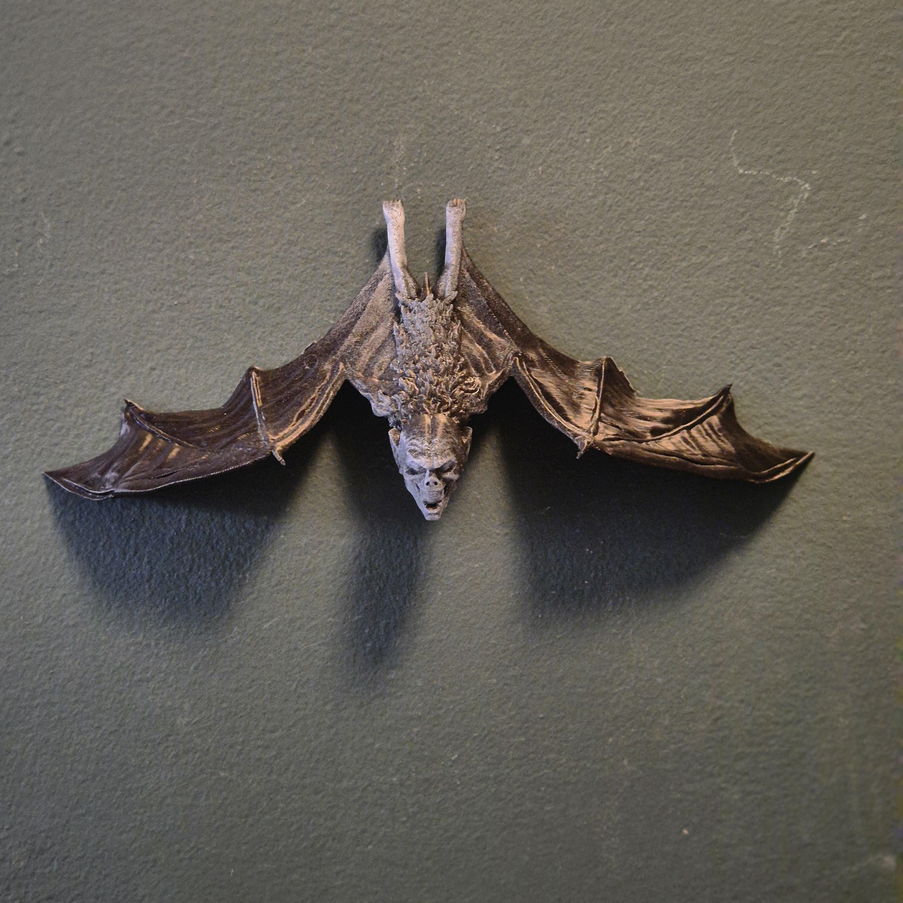 Gothic Bat Wall Sculpture | Hanging Bat Occult Decor | Dark Baroque Halloween Wall Art | Dark academie
