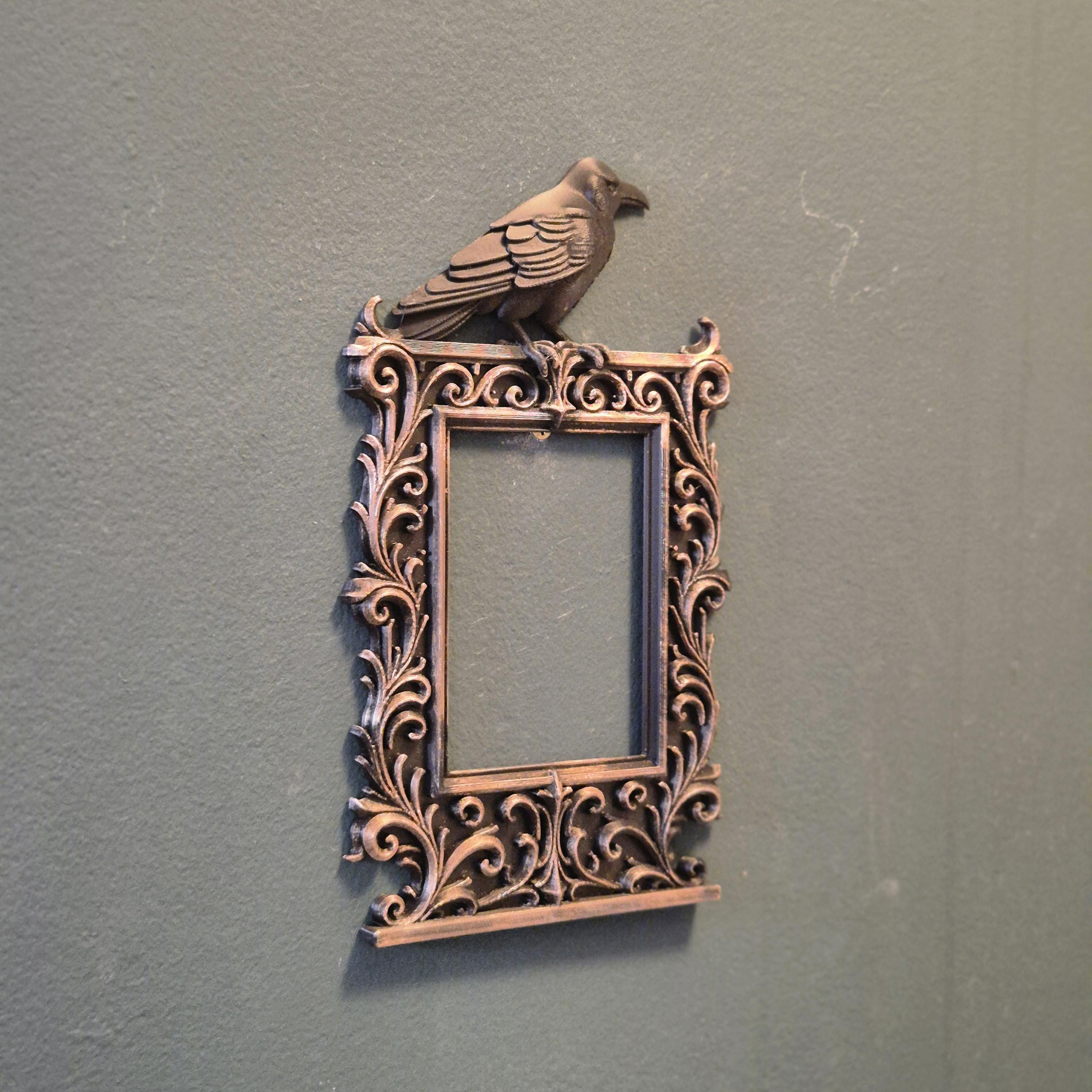 Gothic Home Decor | Raven Frames, Skull Moon, Bookends | Witchy Dark Academia Decor